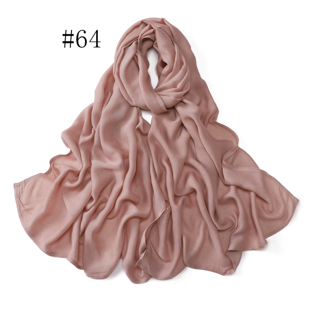 New Arrival Premium Headwear Plain Pure Color Soft Scarf Light Weight Modal Hijab Rayon Cotton Shawls
