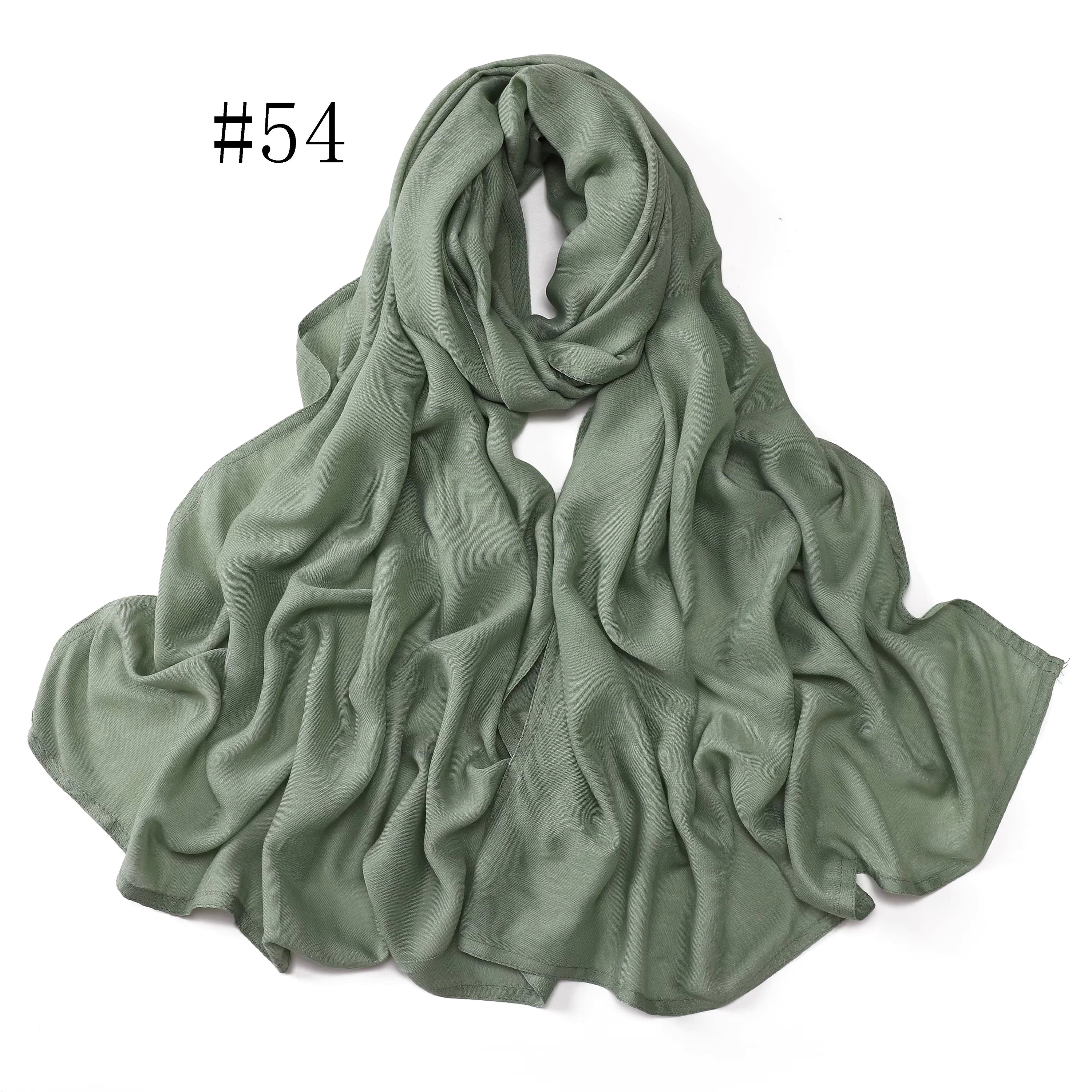 New Arrival Premium Headwear Plain Pure Color Soft Scarf Light Weight Modal Hijab Rayon Cotton Shawls
