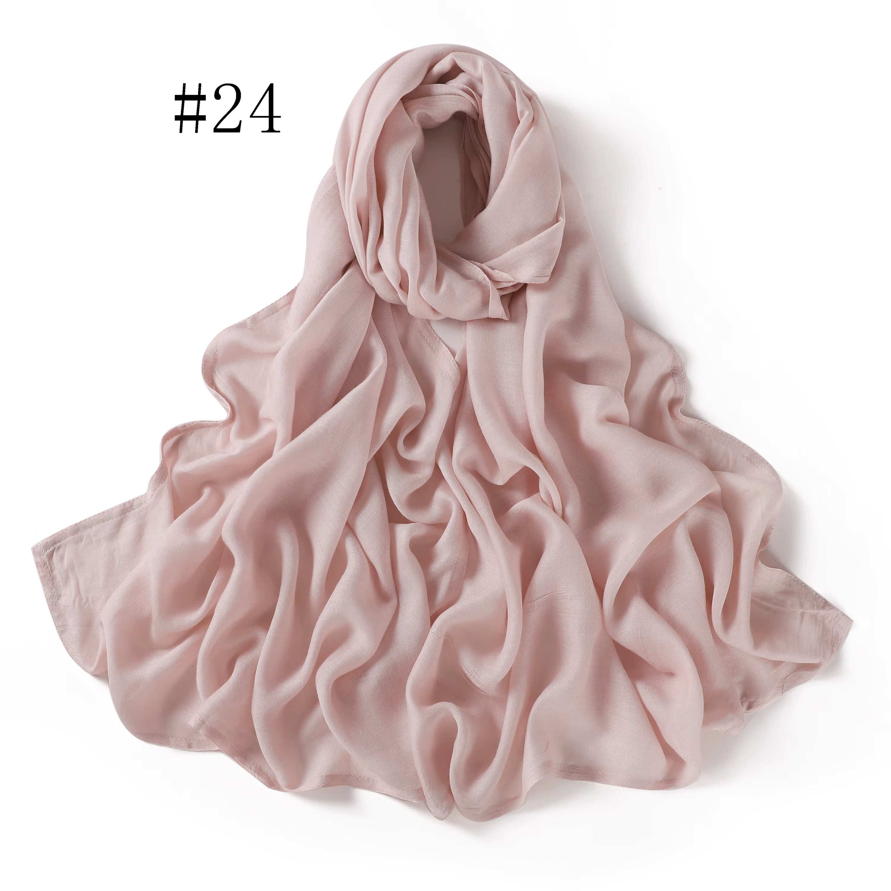 New Arrival Premium Headwear Plain Pure Color Soft Scarf Light Weight Modal Hijab Rayon Cotton Shawls