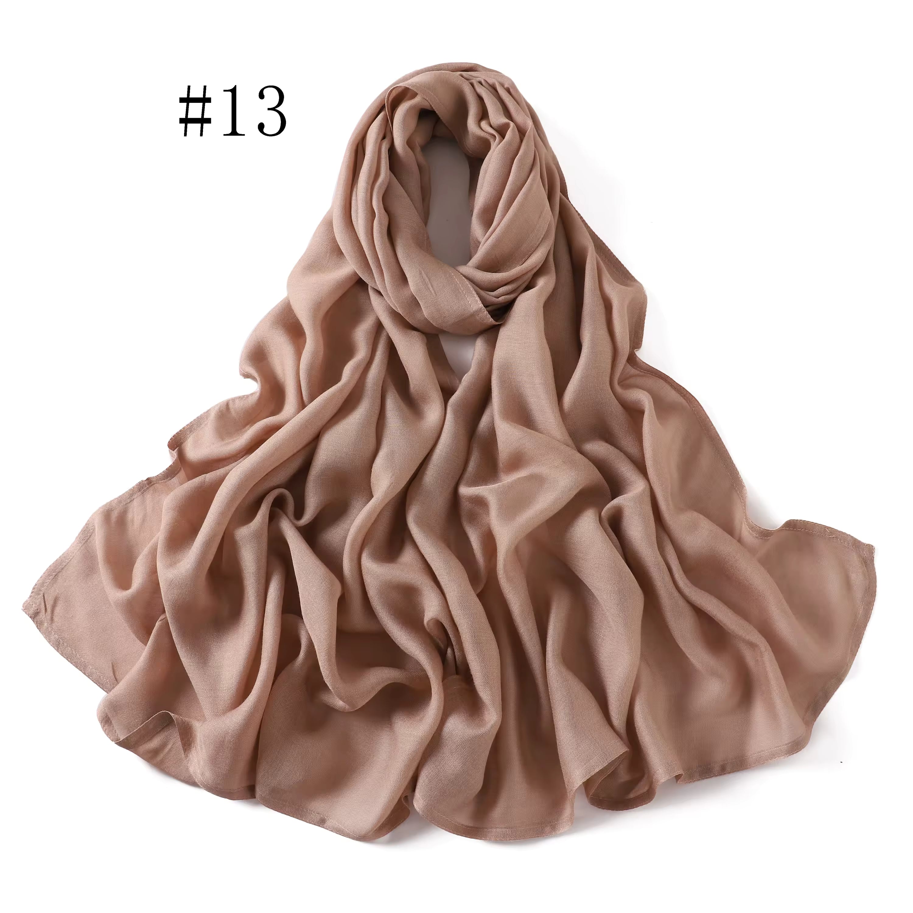 New Arrival Premium Headwear Plain Pure Color Soft Scarf Light Weight Modal Hijab Rayon Cotton Shawls