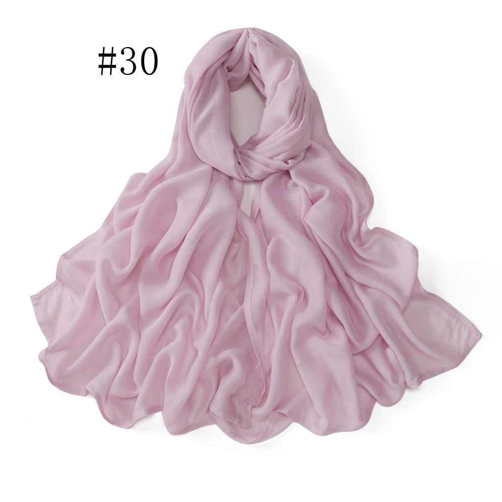 New Arrival Premium Headwear Plain Pure Color Soft Scarf Light Weight Modal Hijab Rayon Cotton Shawls