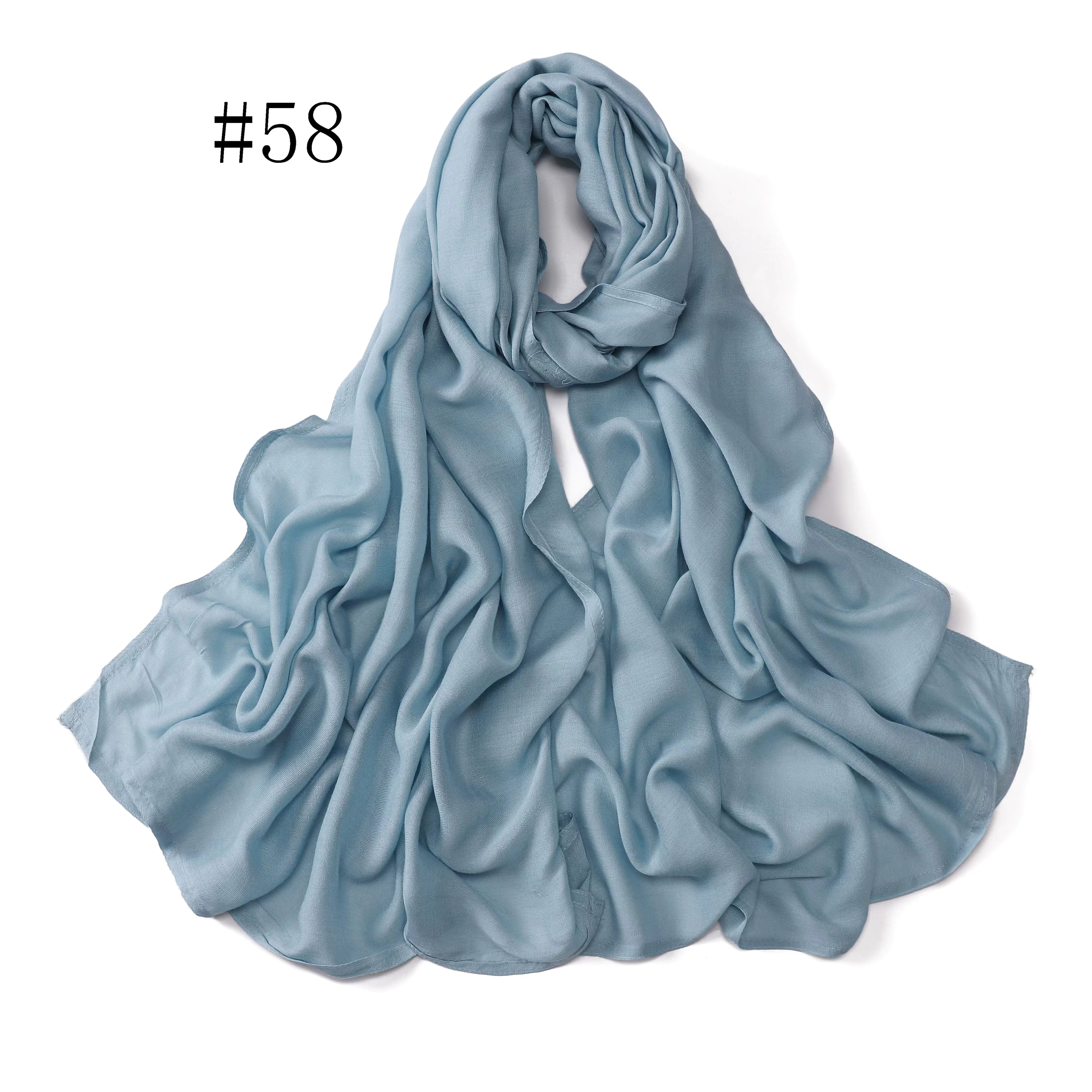 New Arrival Premium Headwear Plain Pure Color Soft Scarf Light Weight Modal Hijab Rayon Cotton Shawls
