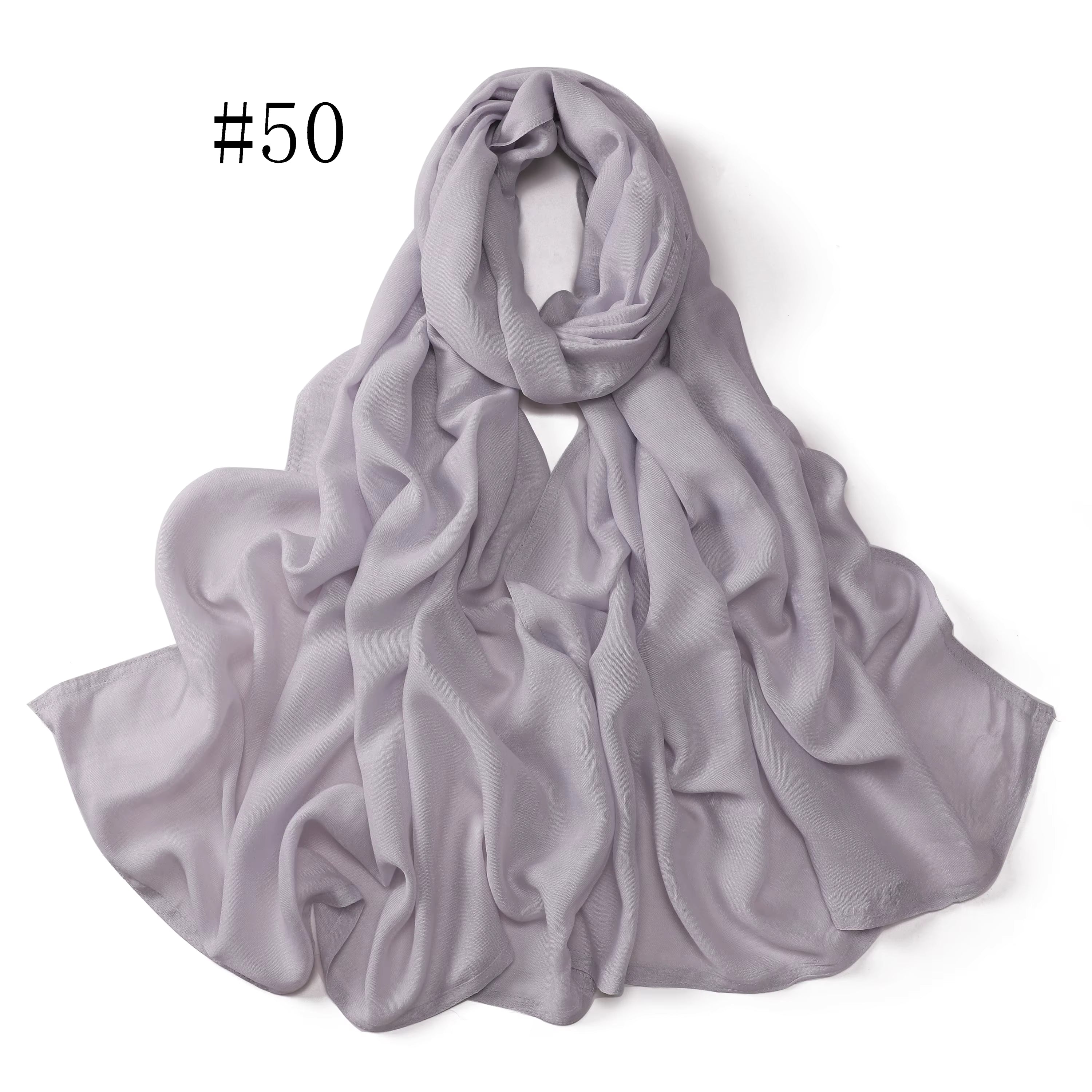 New Arrival Premium Headwear Plain Pure Color Soft Scarf Light Weight Modal Hijab Rayon Cotton Shawls