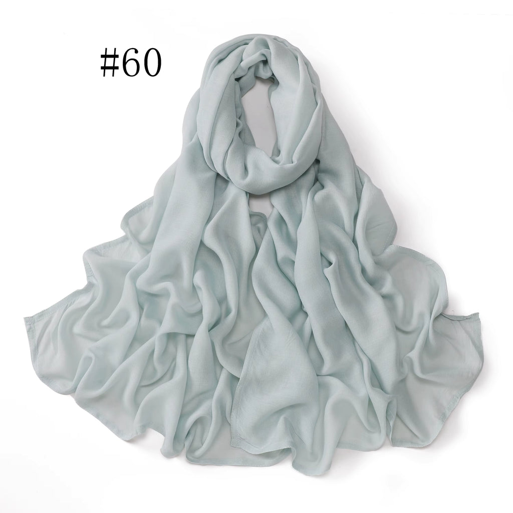 New Arrival Premium Headwear Plain Pure Color Soft Scarf Light Weight Modal Hijab Rayon Cotton Shawls