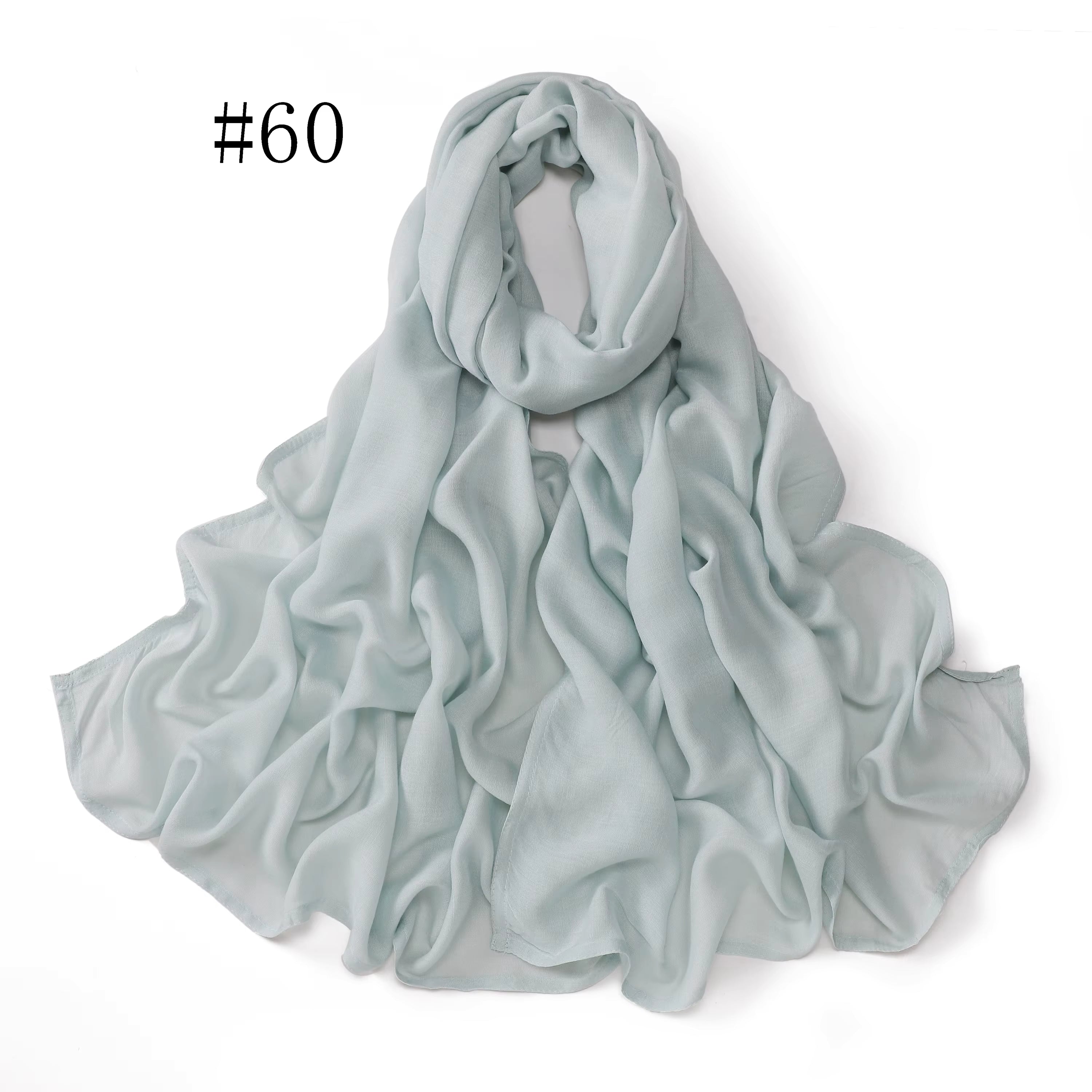 New Arrival Premium Headwear Plain Pure Color Soft Scarf Light Weight Modal Hijab Rayon Cotton Shawls