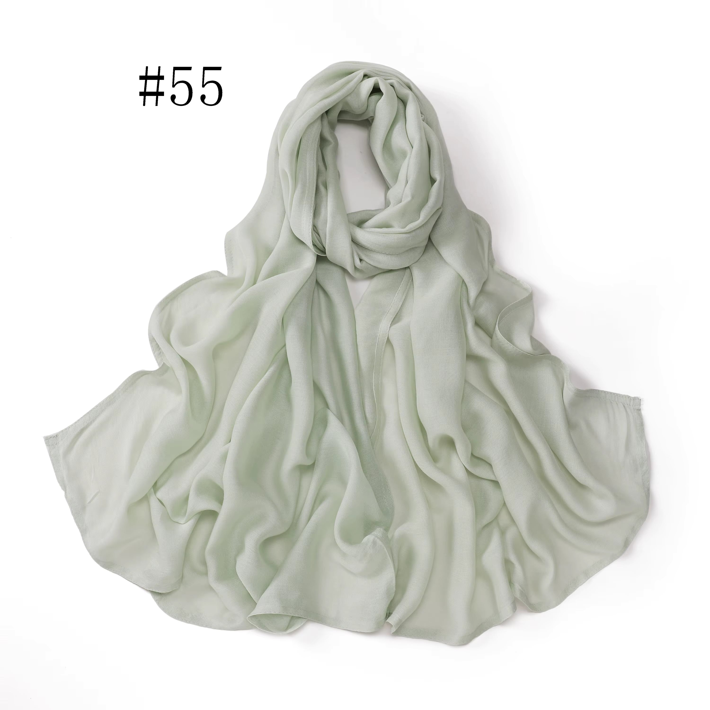 New Arrival Premium Headwear Plain Pure Color Soft Scarf Light Weight Modal Hijab Rayon Cotton Shawls