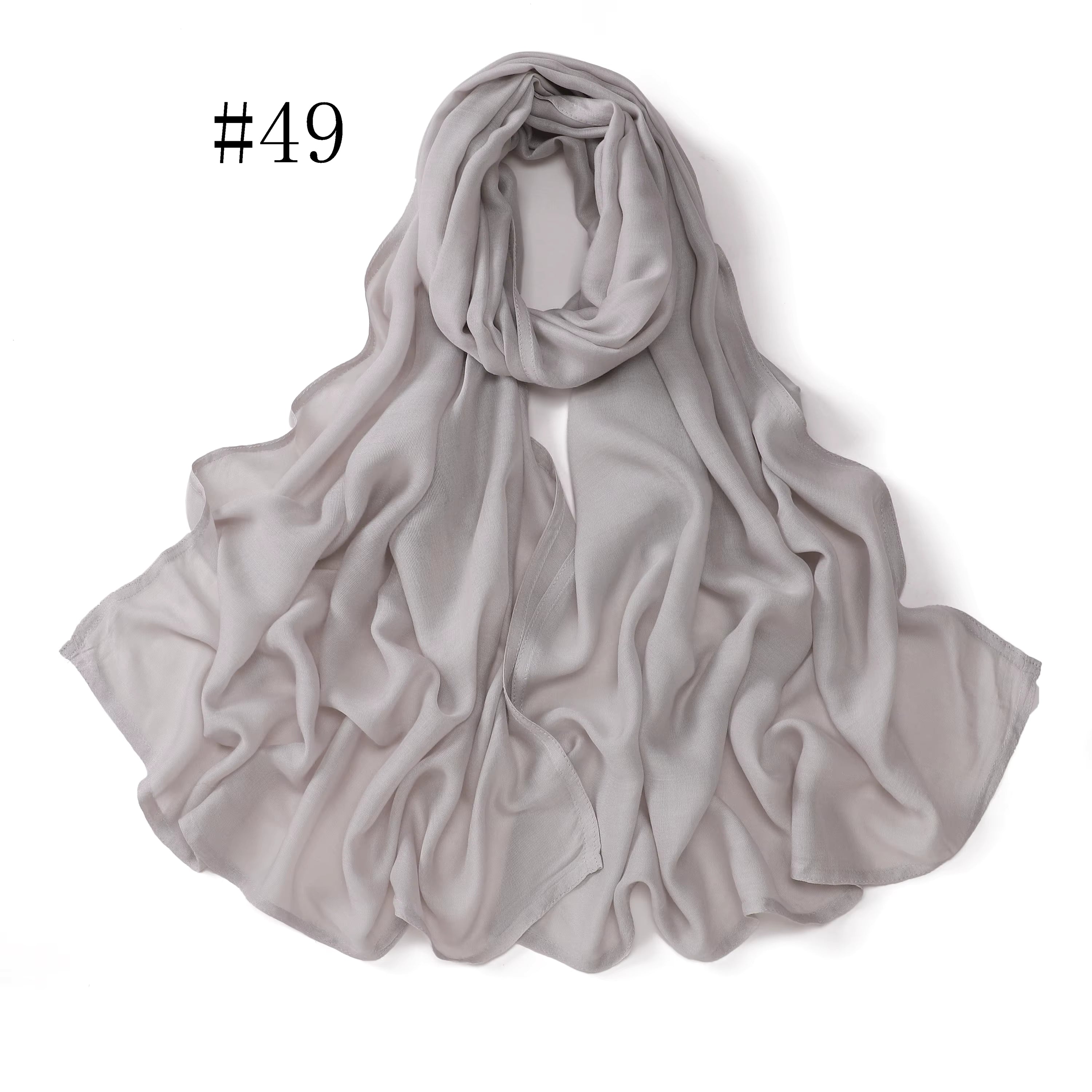 New Arrival Premium Headwear Plain Pure Color Soft Scarf Light Weight Modal Hijab Rayon Cotton Shawls