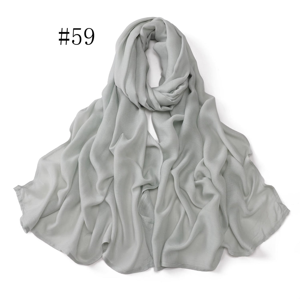 New Arrival Premium Headwear Plain Pure Color Soft Scarf Light Weight Modal Hijab Rayon Cotton Shawls