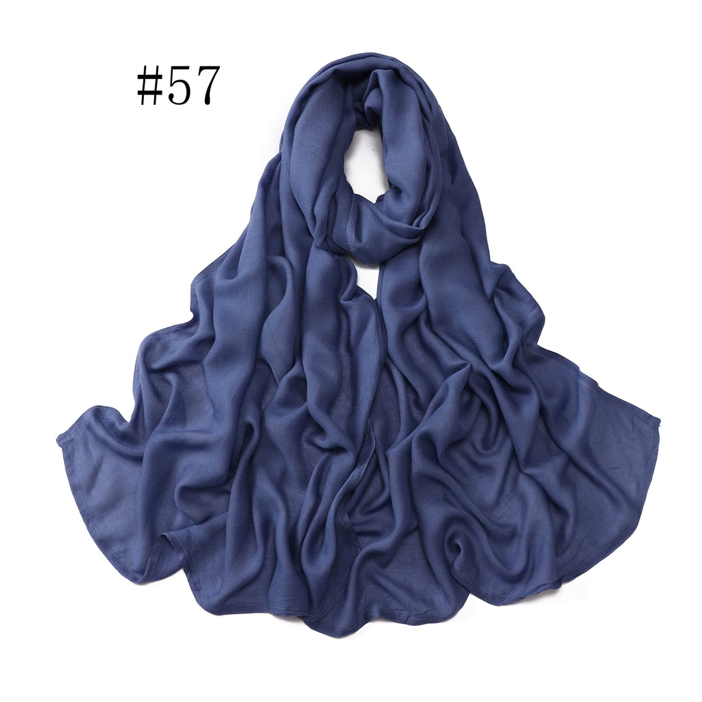 New Arrival Premium Headwear Plain Pure Color Soft Scarf Light Weight Modal Hijab Rayon Cotton Shawls