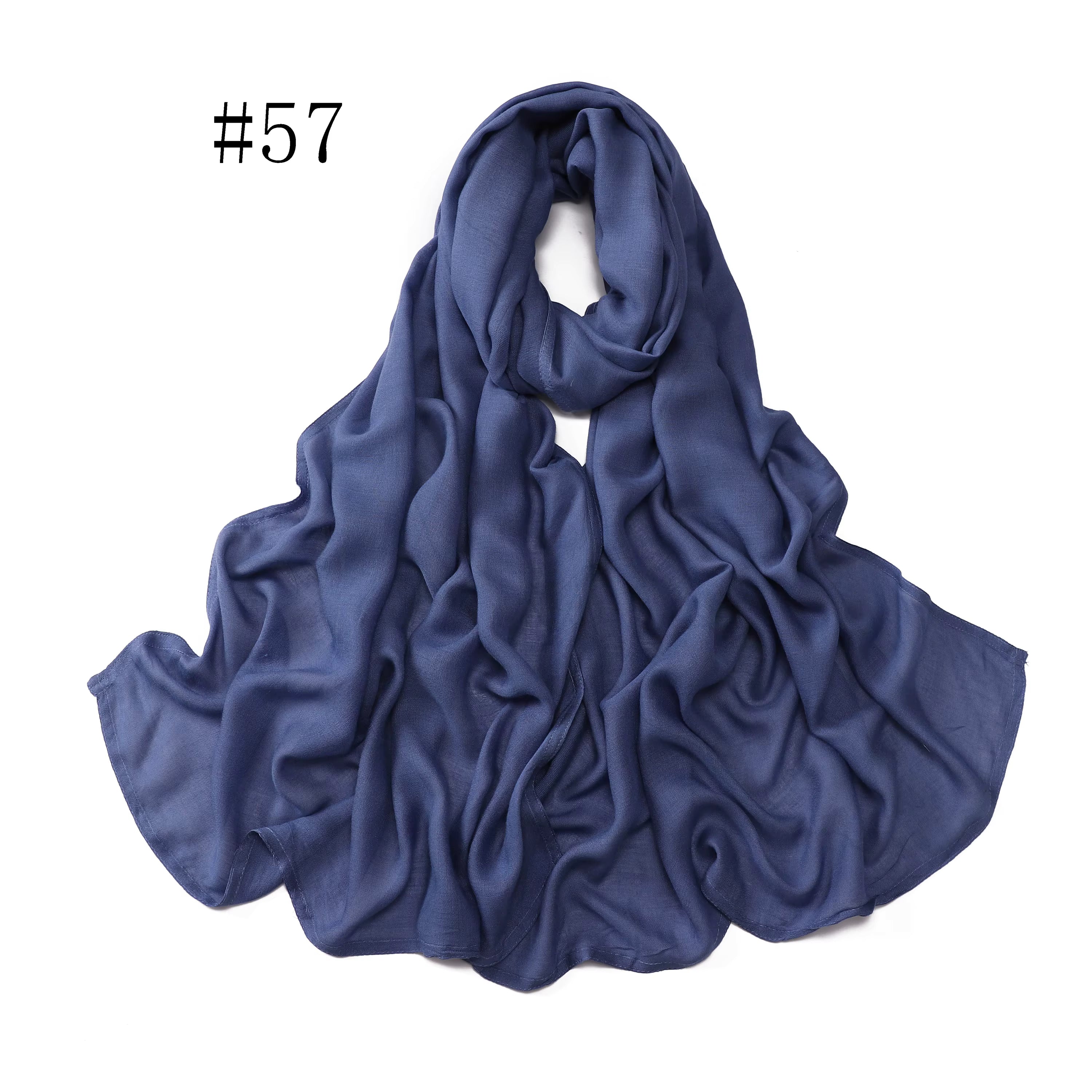 New Arrival Premium Headwear Plain Pure Color Soft Scarf Light Weight Modal Hijab Rayon Cotton Shawls