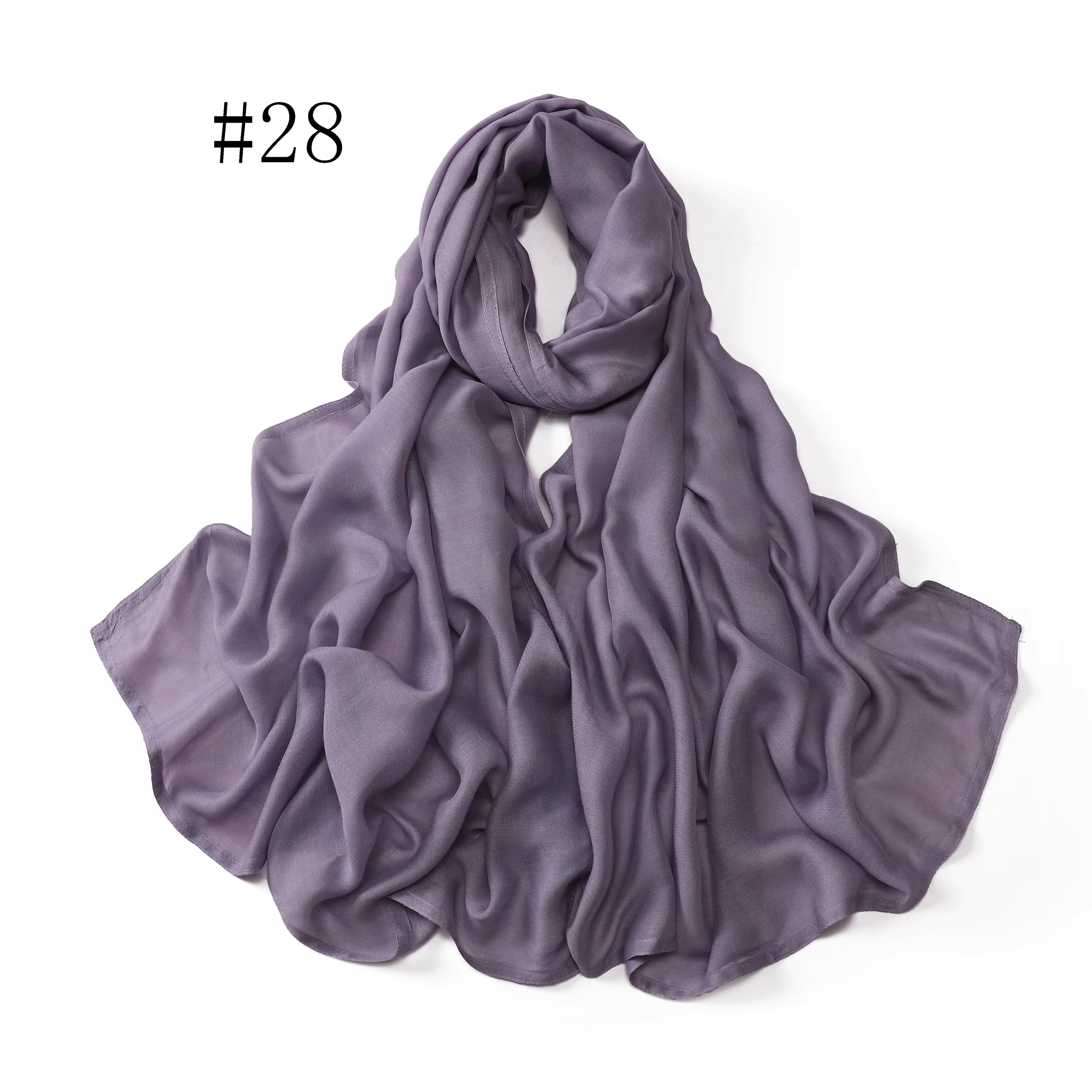 New Arrival Premium Headwear Plain Pure Color Soft Scarf Light Weight Modal Hijab Rayon Cotton Shawls