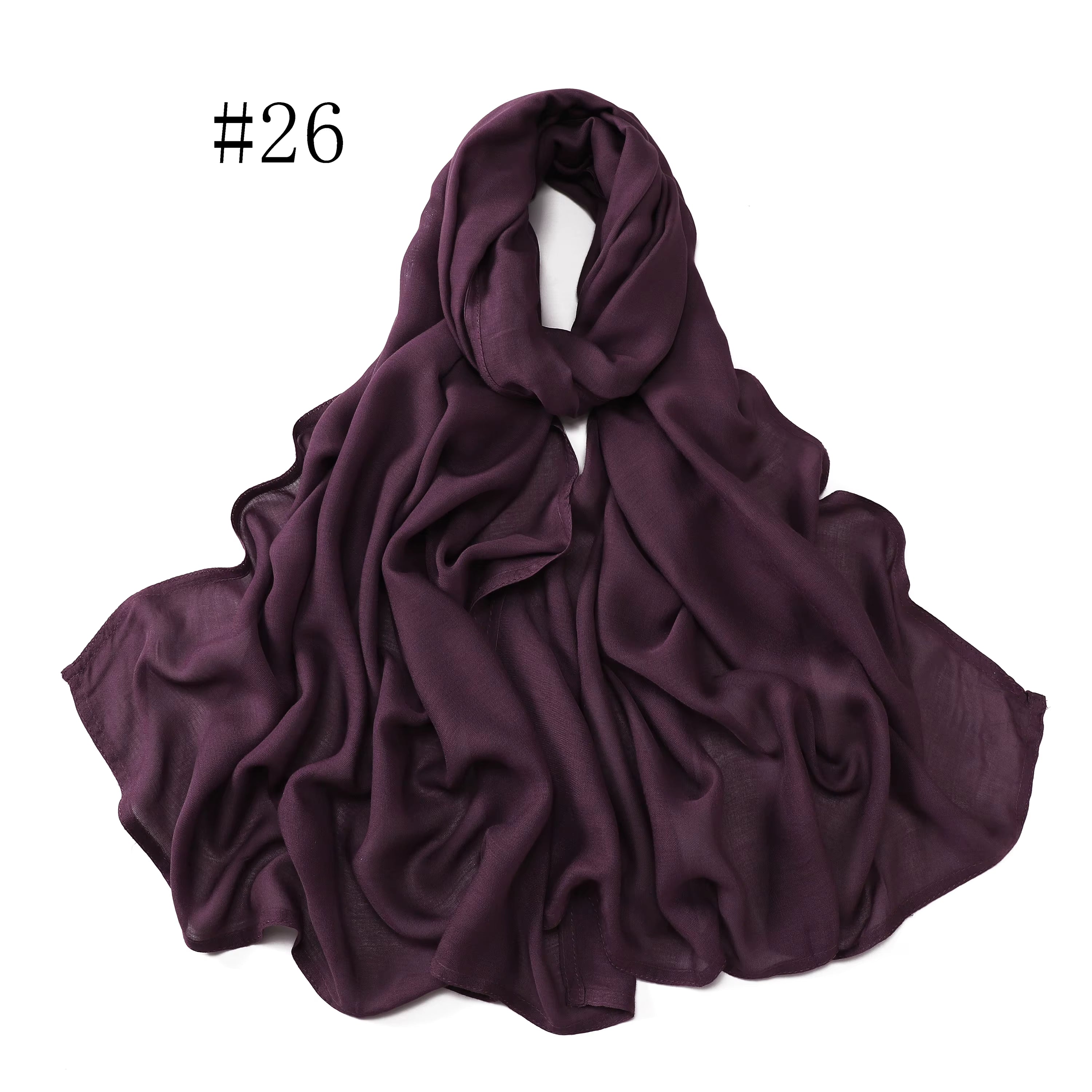 New Arrival Premium Headwear Plain Pure Color Soft Scarf Light Weight Modal Hijab Rayon Cotton Shawls
