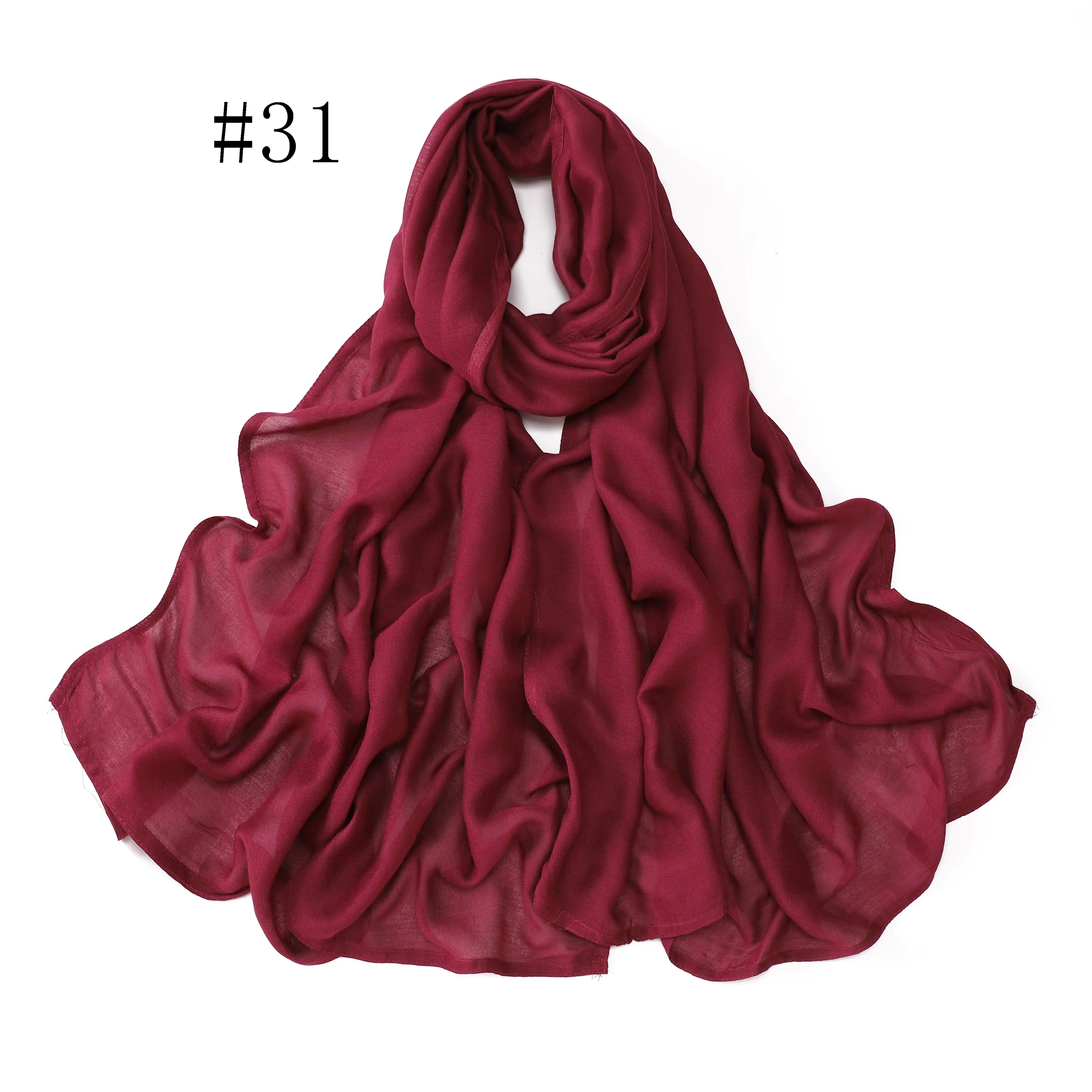 New Arrival Premium Headwear Plain Pure Color Soft Scarf Light Weight Modal Hijab Rayon Cotton Shawls