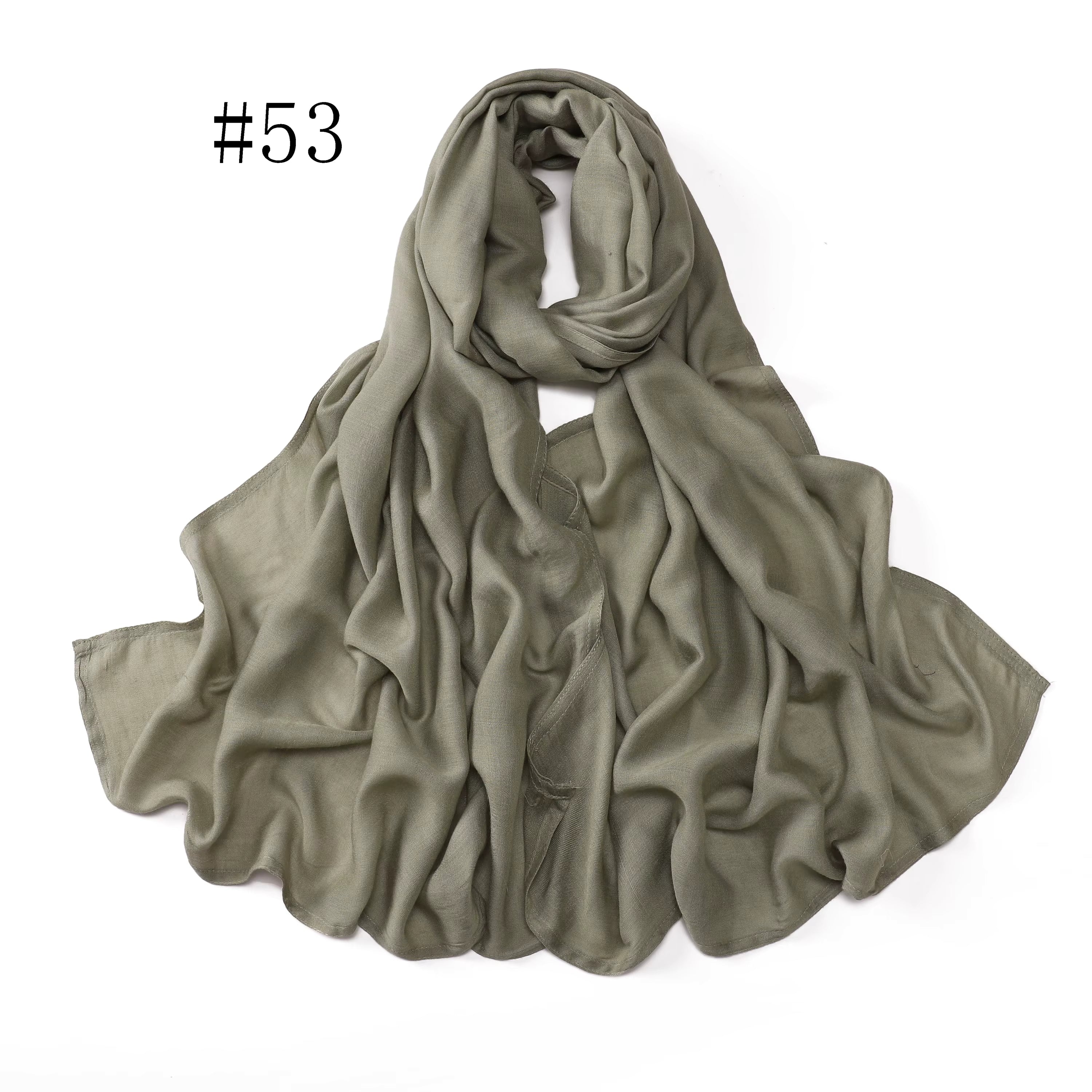 New Arrival Premium Headwear Plain Pure Color Soft Scarf Light Weight Modal Hijab Rayon Cotton Shawls