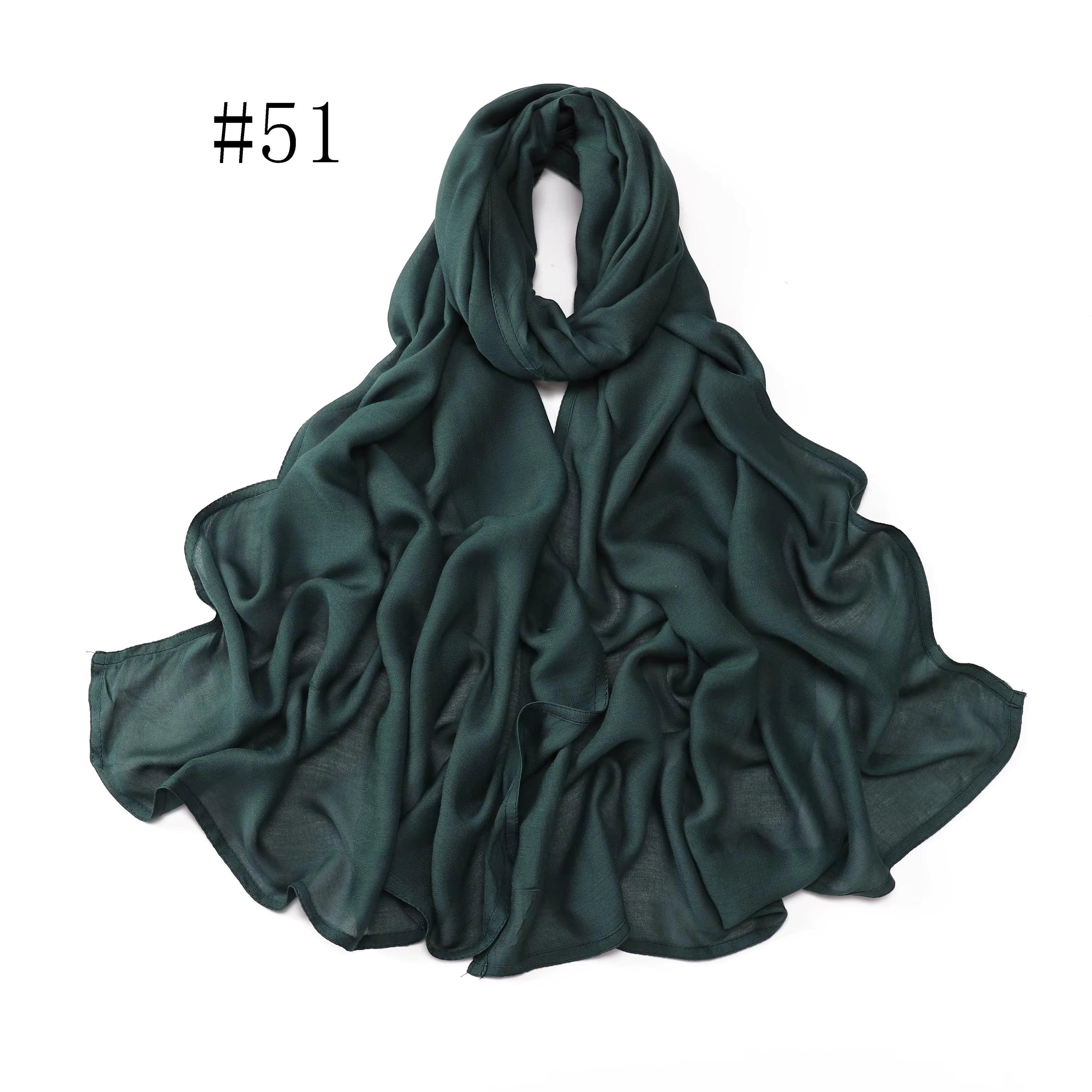 New Arrival Premium Headwear Plain Pure Color Soft Scarf Light Weight Modal Hijab Rayon Cotton Shawls