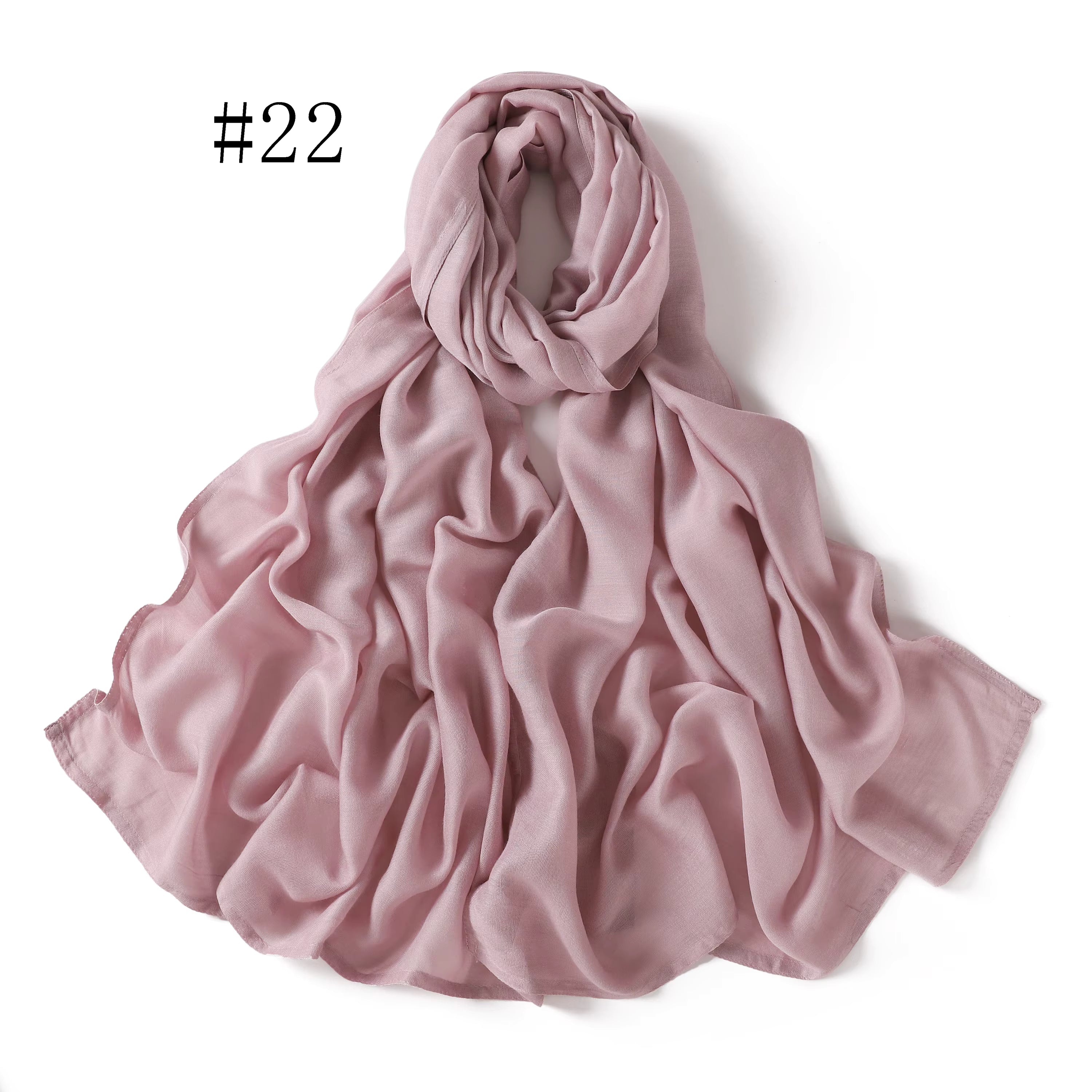 New Arrival Premium Headwear Plain Pure Color Soft Scarf Light Weight Modal Hijab Rayon Cotton Shawls