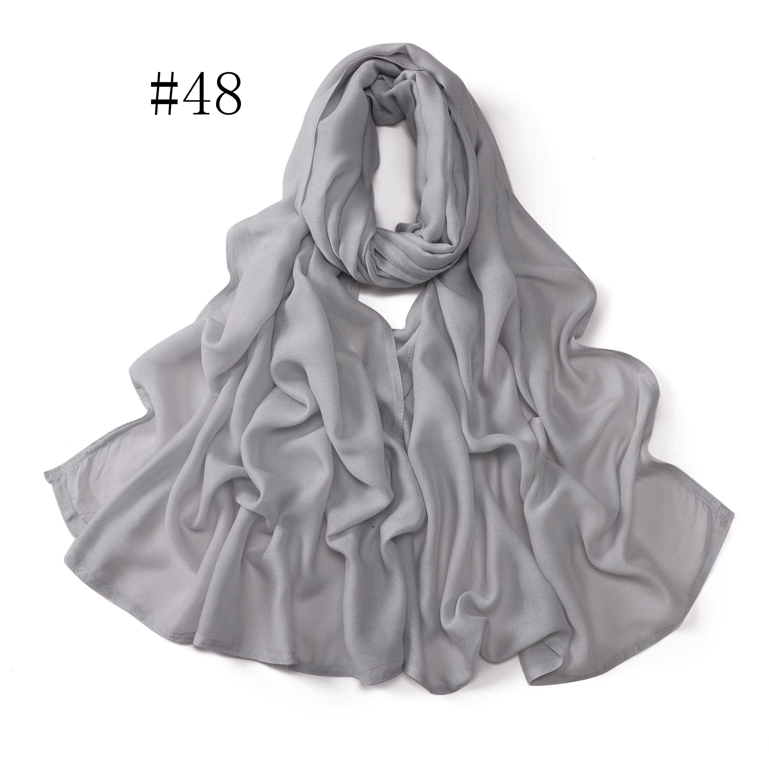 New Arrival Premium Headwear Plain Pure Color Soft Scarf Light Weight Modal Hijab Rayon Cotton Shawls