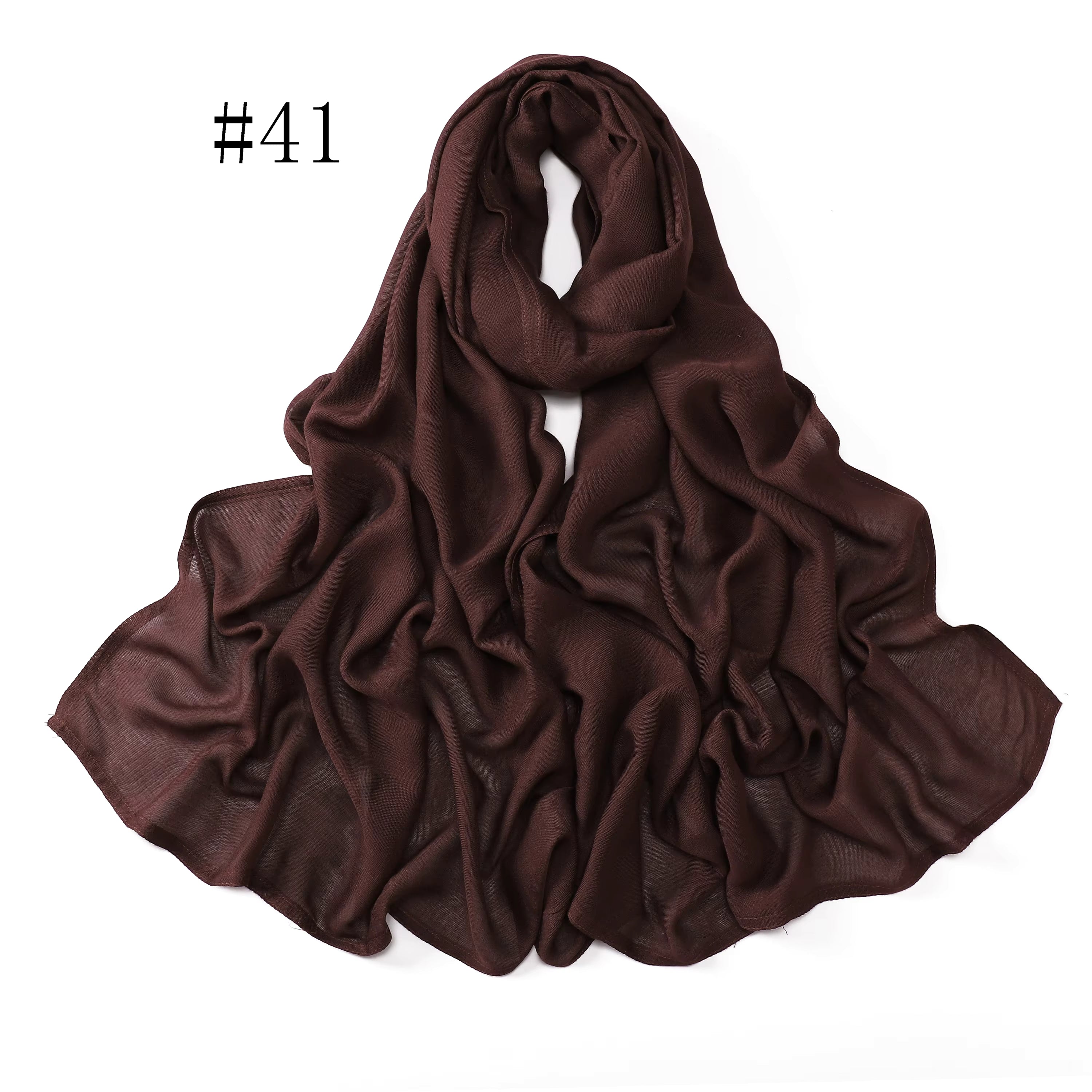 New Arrival Premium Headwear Plain Pure Color Soft Scarf Light Weight Modal Hijab Rayon Cotton Shawls