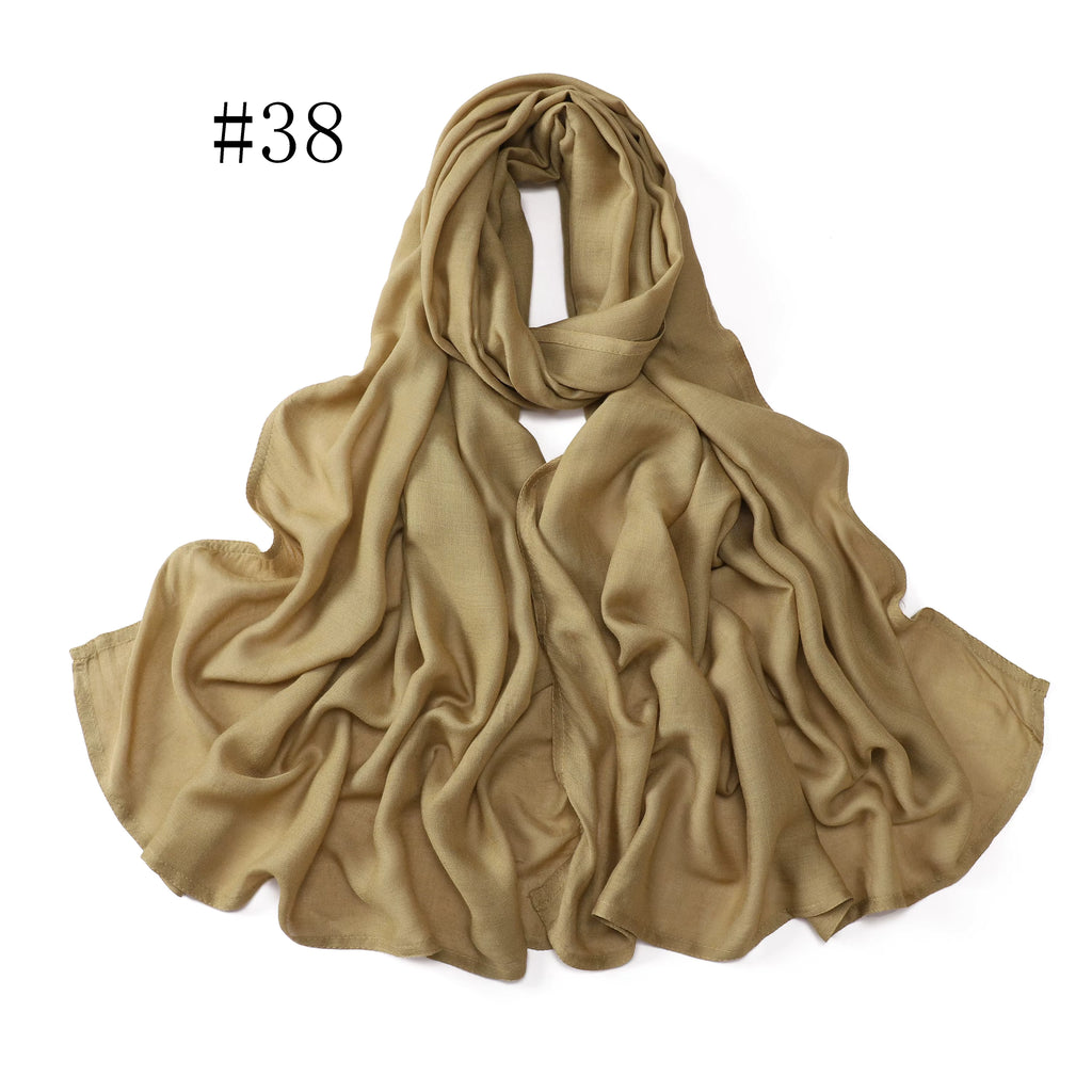 New Arrival Premium Headwear Plain Pure Color Soft Scarf Light Weight Modal Hijab Rayon Cotton Shawls