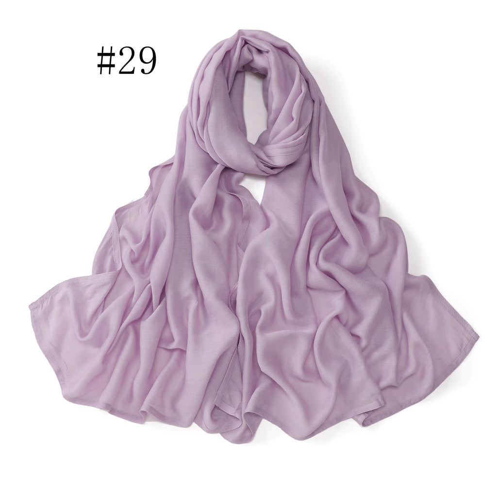 New Arrival Premium Headwear Plain Pure Color Soft Scarf Light Weight Modal Hijab Rayon Cotton Shawls