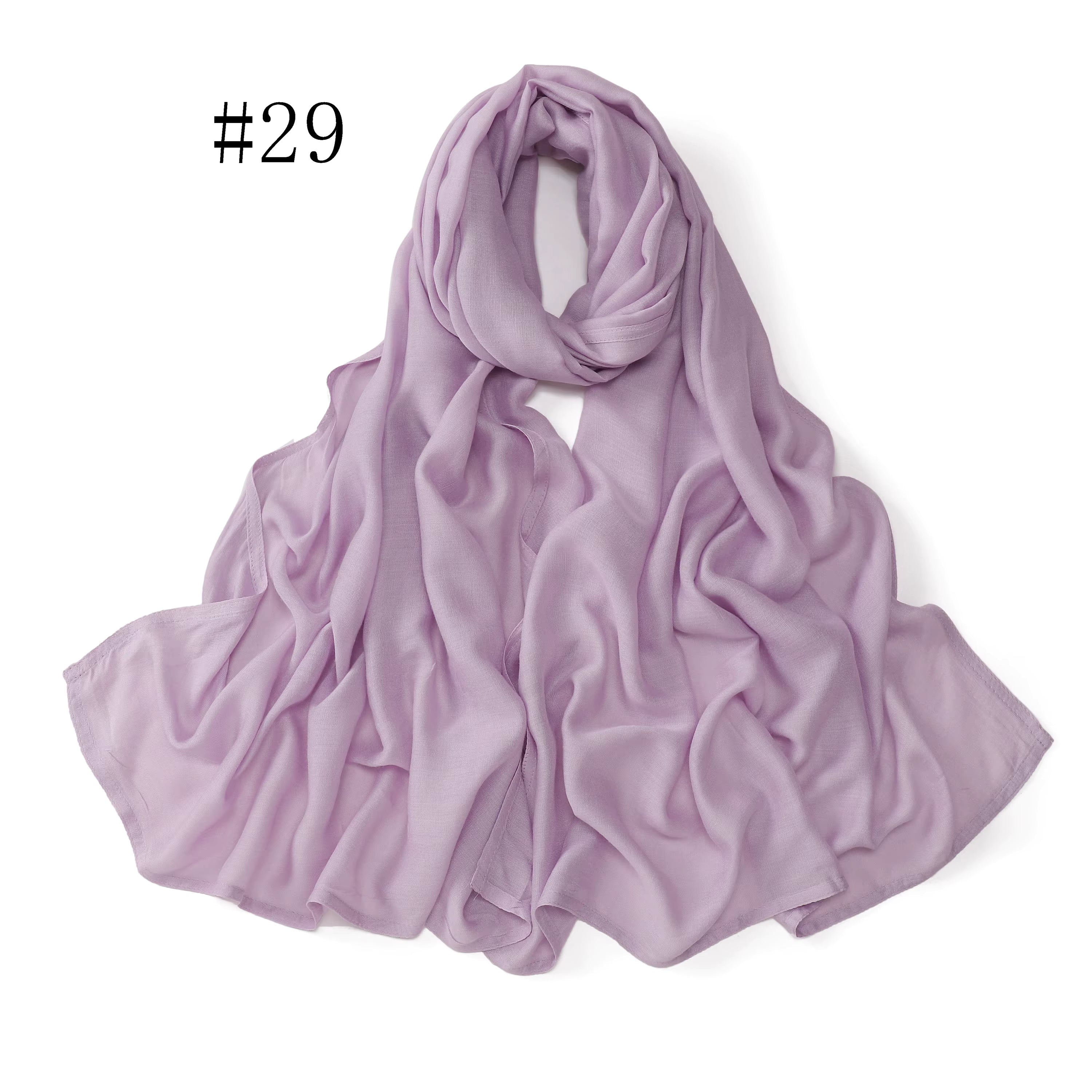 New Arrival Premium Headwear Plain Pure Color Soft Scarf Light Weight Modal Hijab Rayon Cotton Shawls