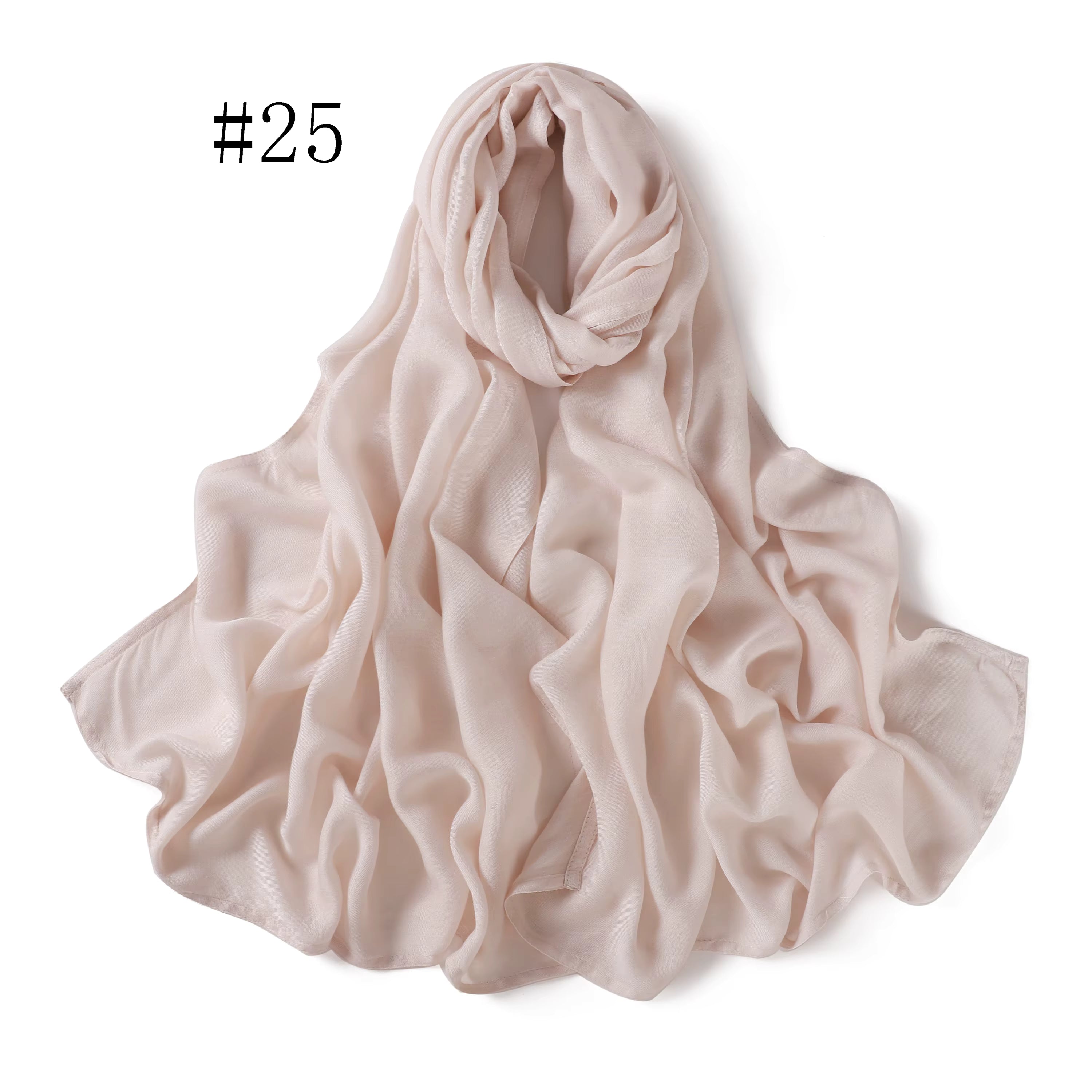 New Arrival Premium Headwear Plain Pure Color Soft Scarf Light Weight Modal Hijab Rayon Cotton Shawls