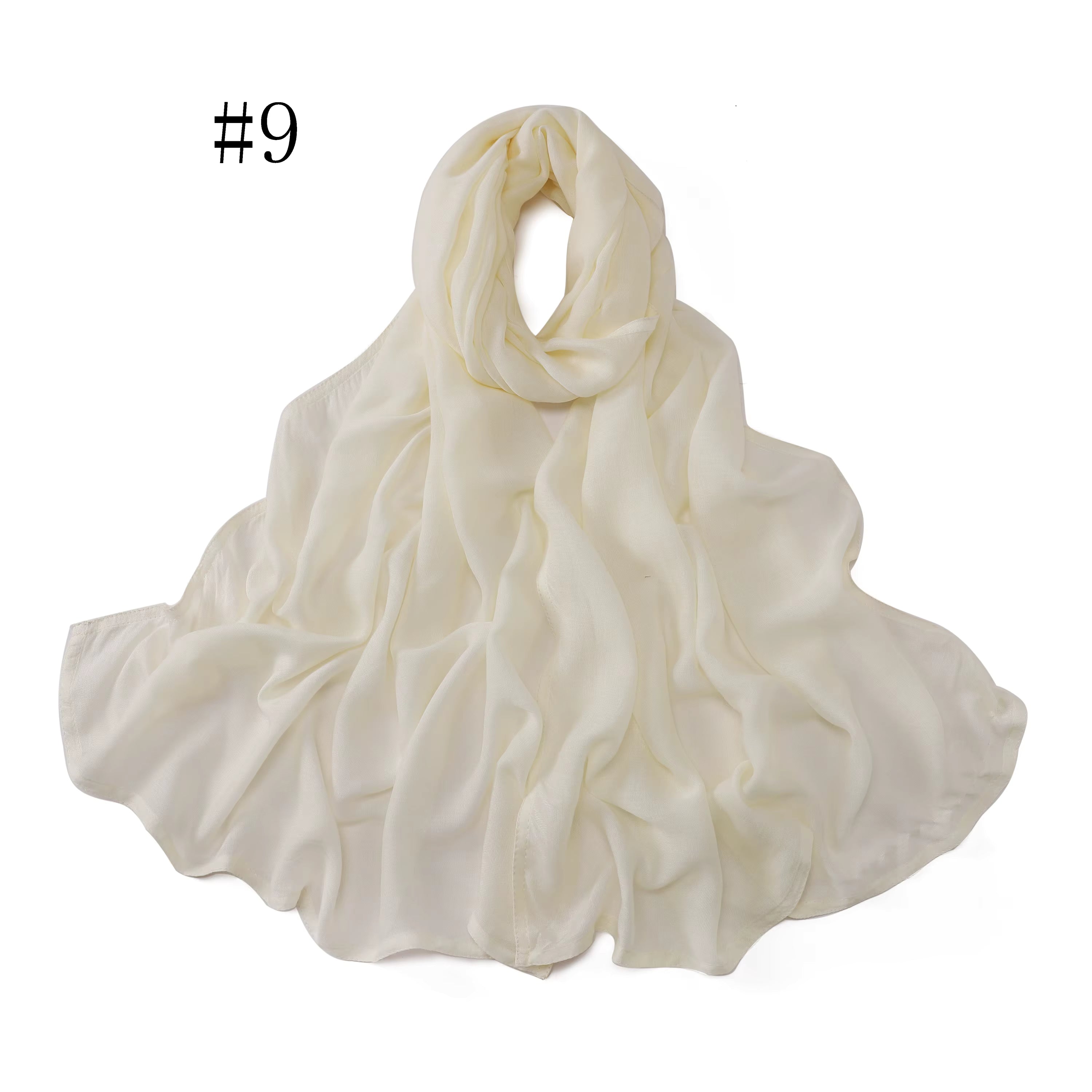 New Arrival Premium Headwear Plain Pure Color Soft Scarf Light Weight Modal Hijab Rayon Cotton Shawls