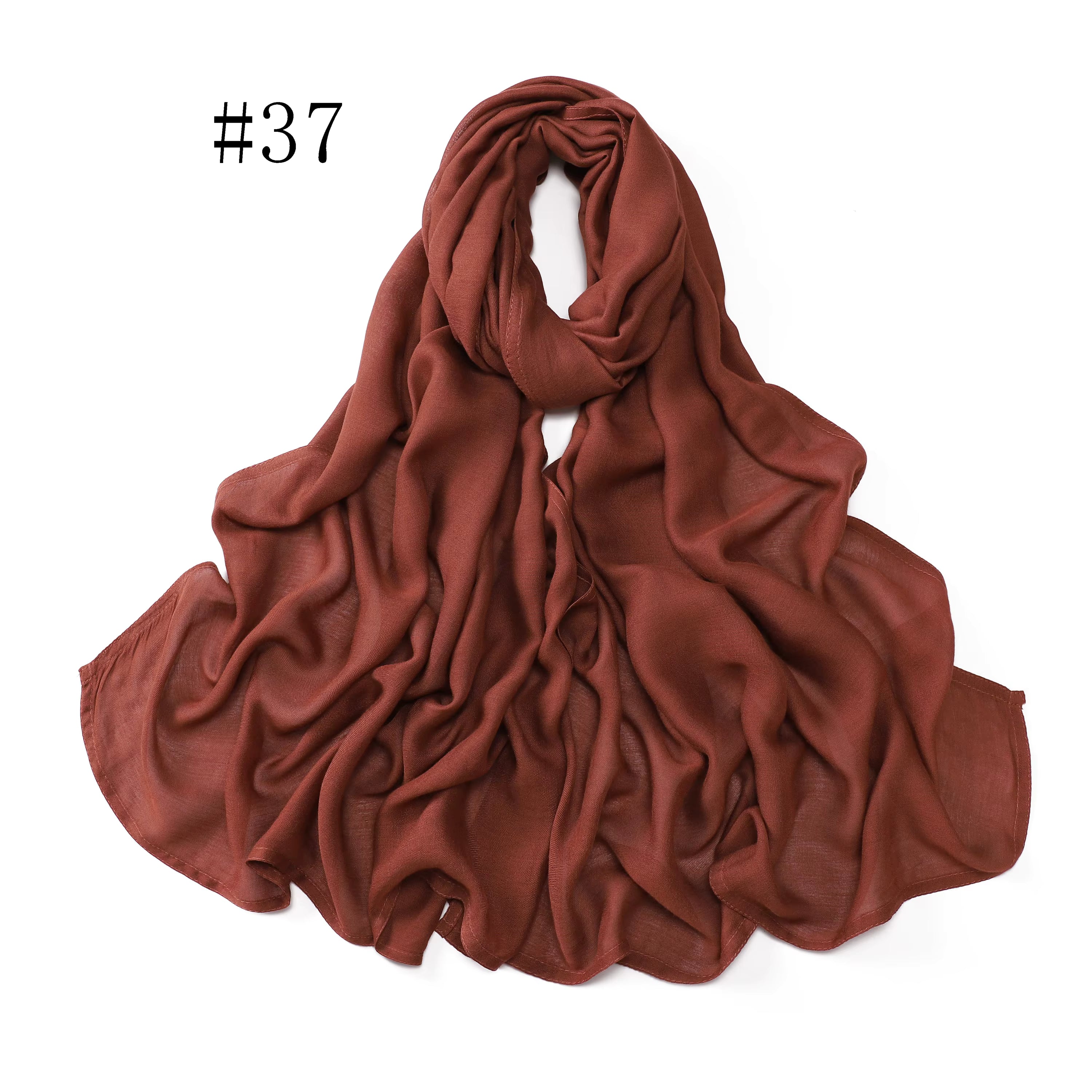 New Arrival Premium Headwear Plain Pure Color Soft Scarf Light Weight Modal Hijab Rayon Cotton Shawls