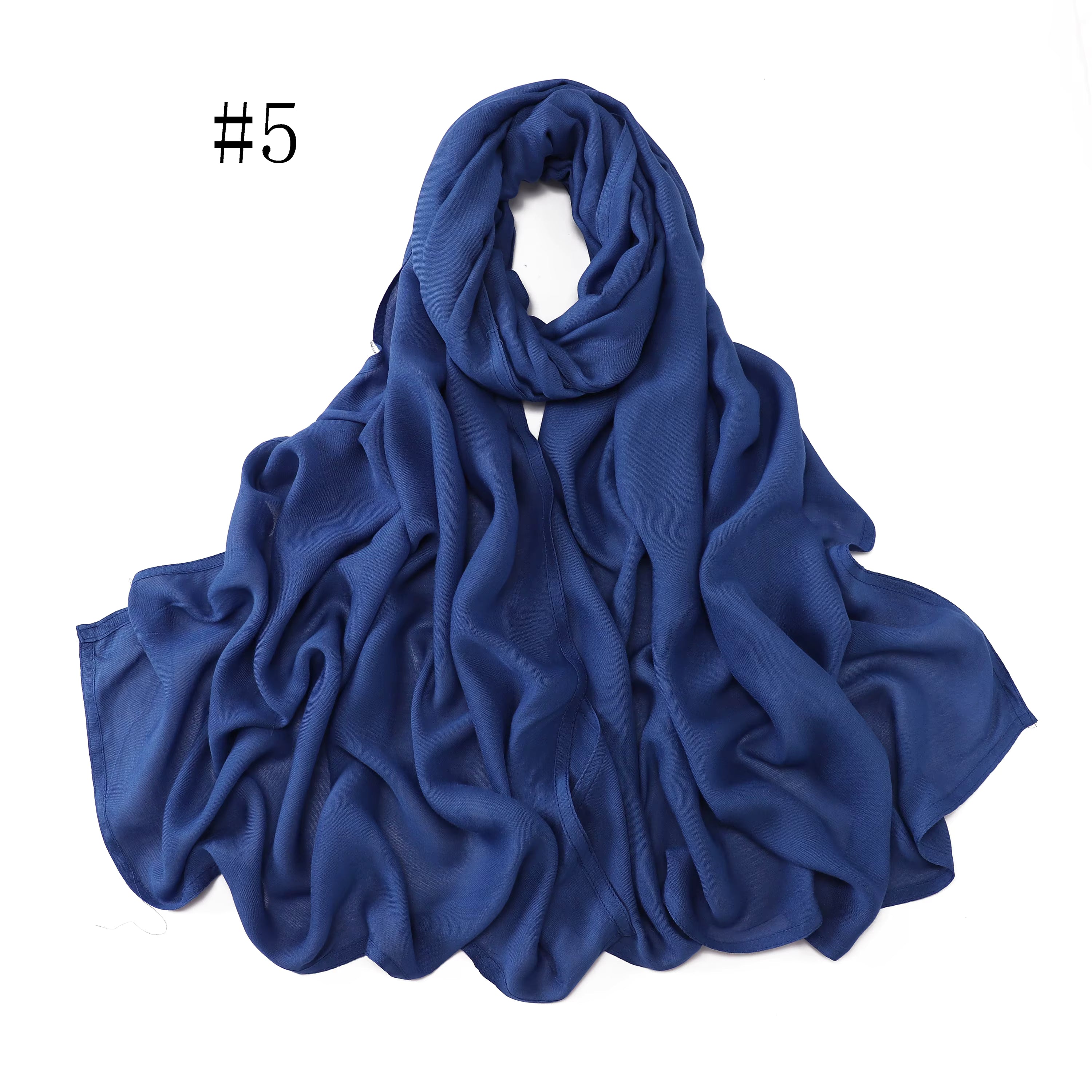 New Arrival Premium Headwear Plain Pure Color Soft Scarf Light Weight Modal Hijab Rayon Cotton Shawls