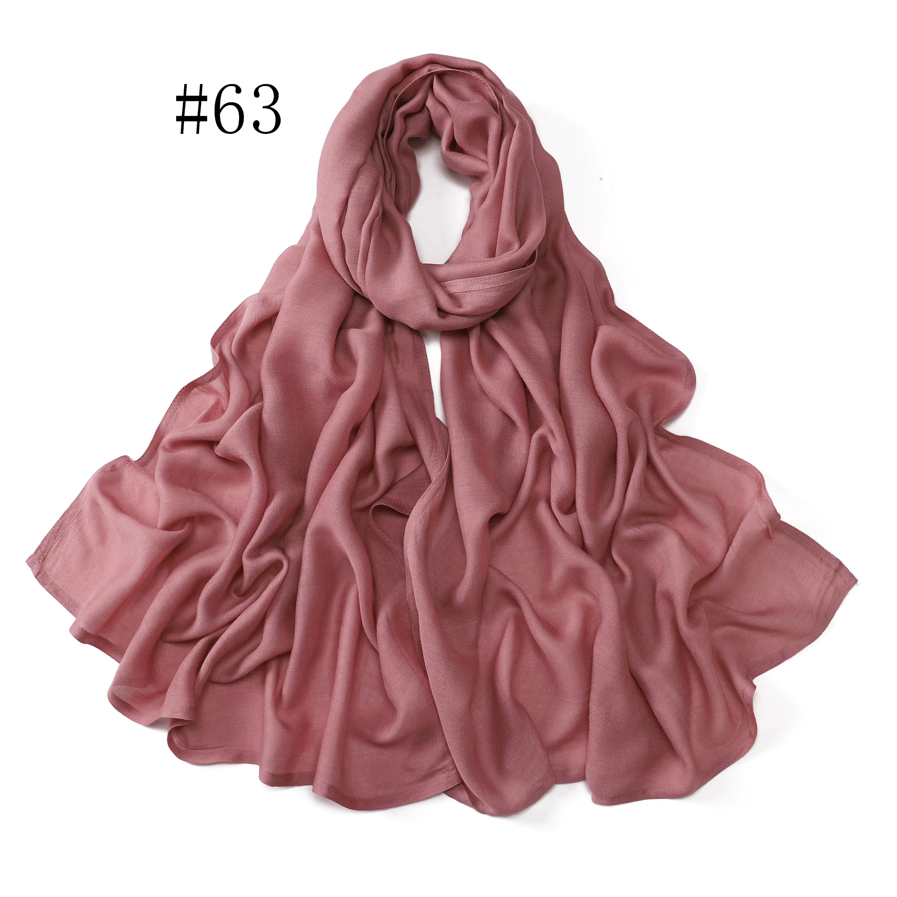 New Arrival Premium Headwear Plain Pure Color Soft Scarf Light Weight Modal Hijab Rayon Cotton Shawls