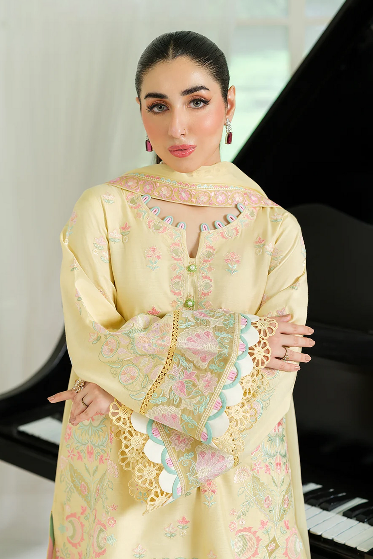 Luxury viscose silk emb