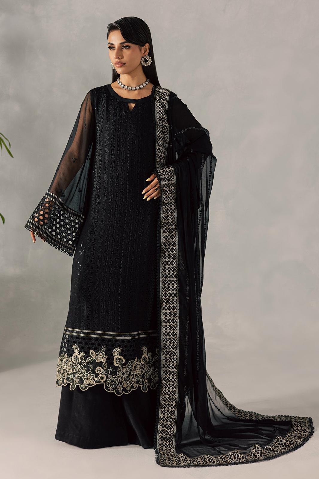 Nureh luxury pure chiffon embroidered dress