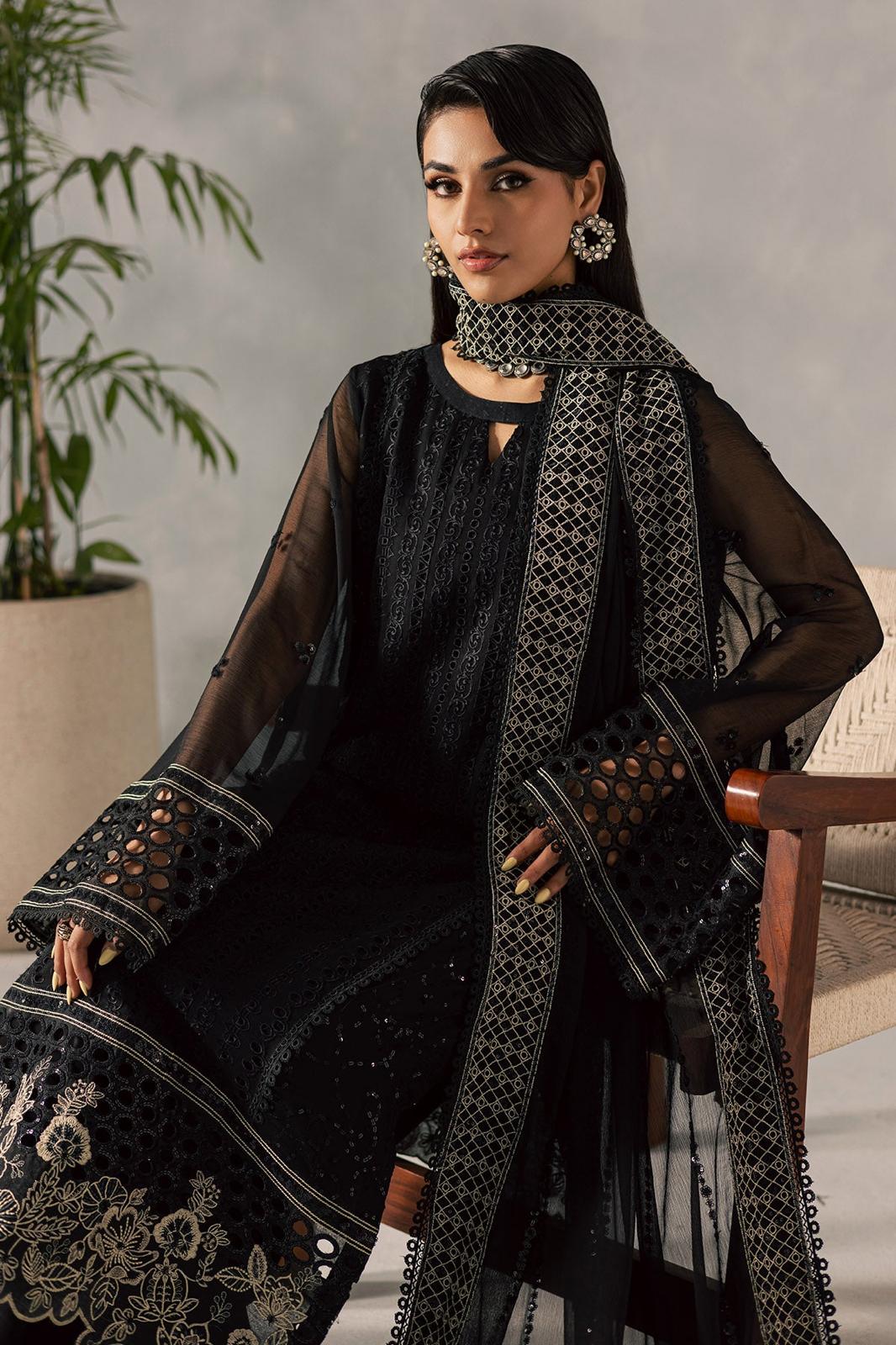 Nureh luxury pure chiffon embroidered dress
