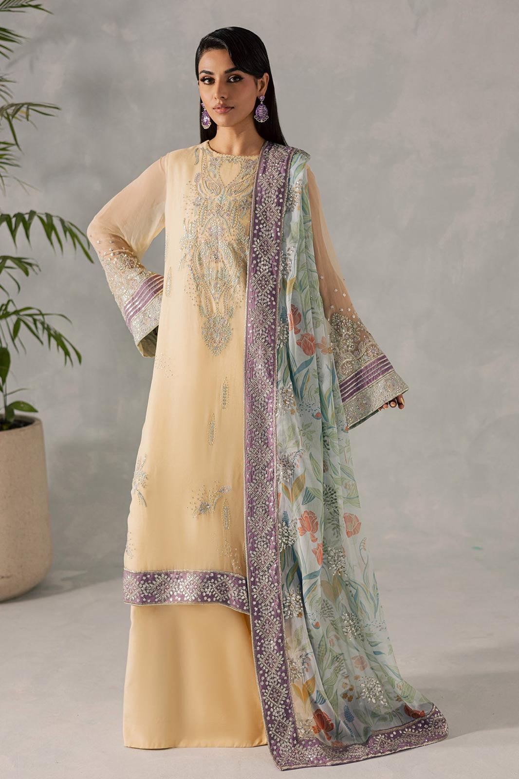 Nureh luxury pure embroidered chiffon