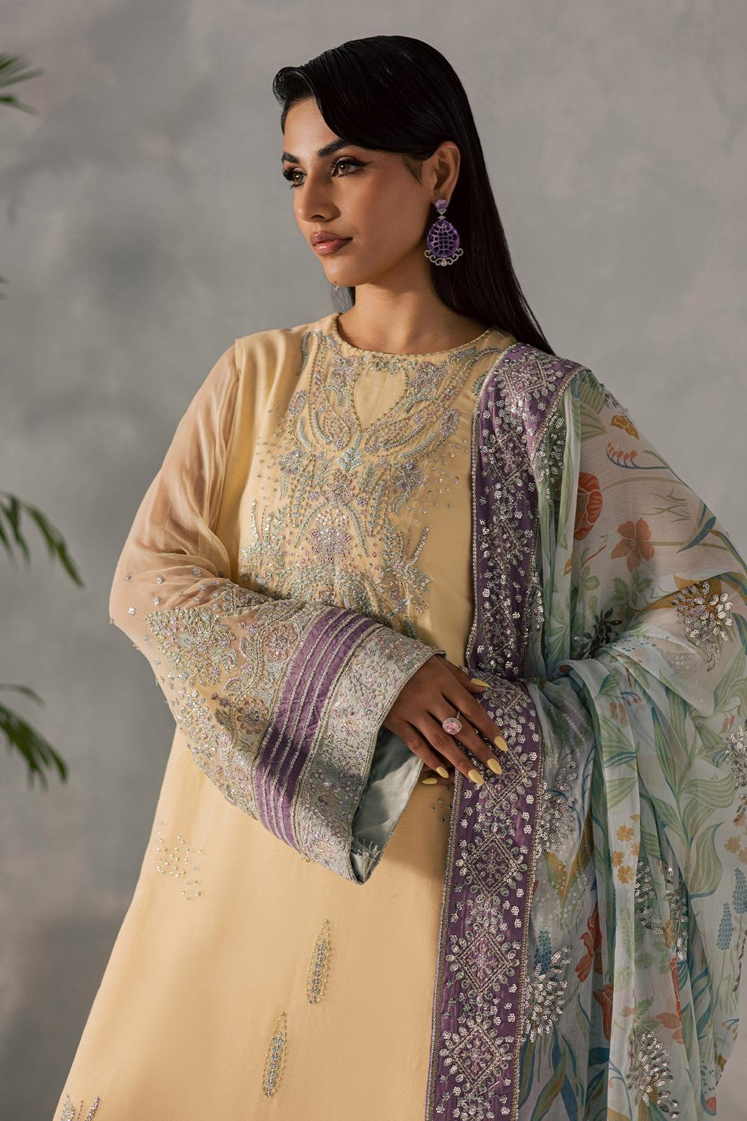 Nureh luxury pure embroidered chiffon