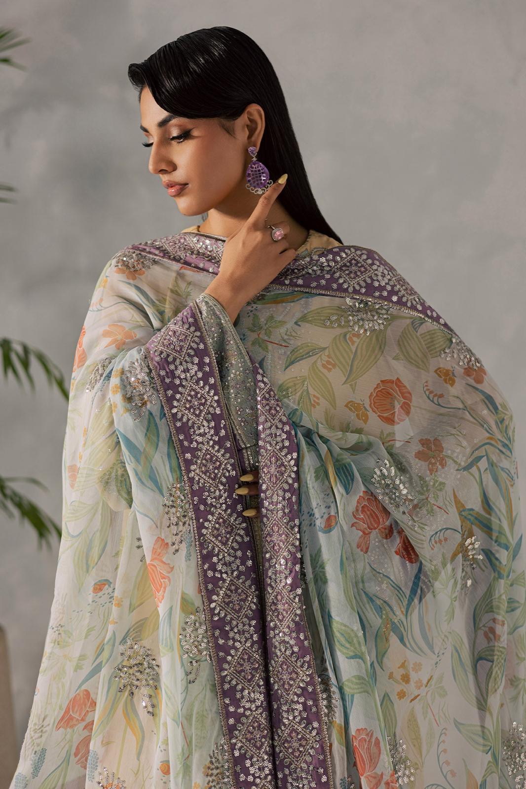 Nureh luxury pure embroidered chiffon