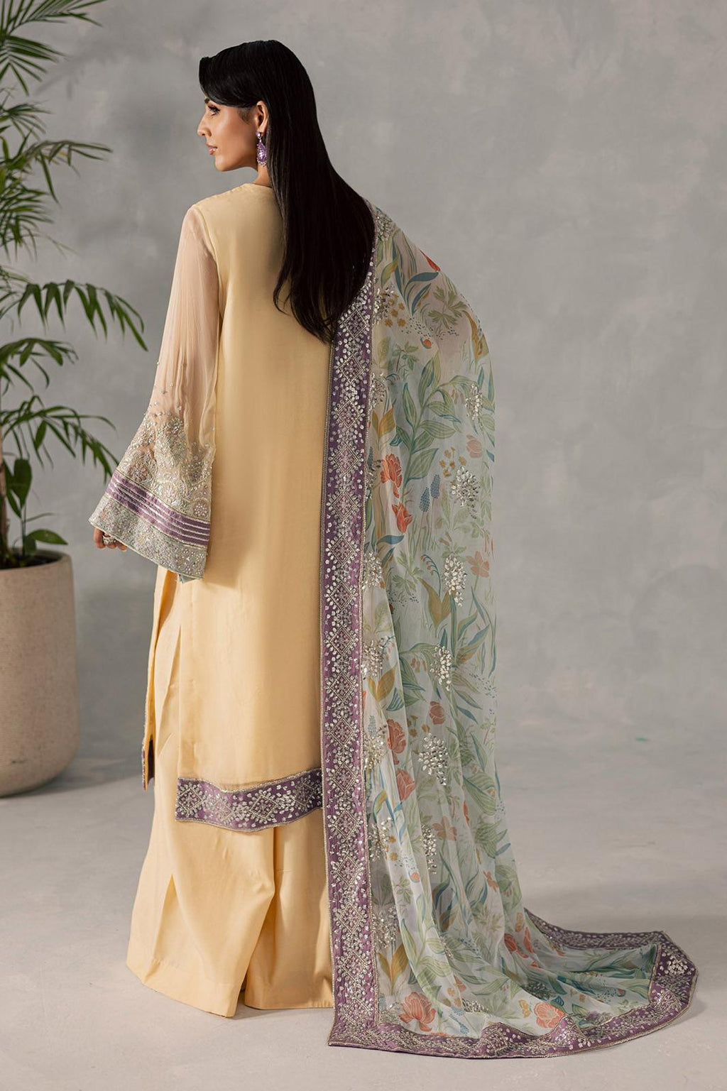 Nureh luxury pure embroidered chiffon