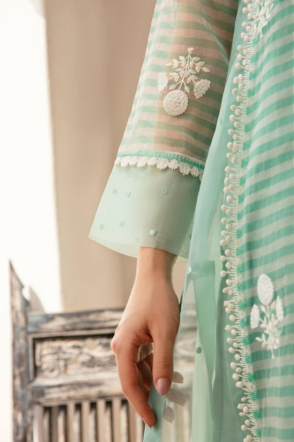 Maria b (Festive)chiffon embroidered long shirt