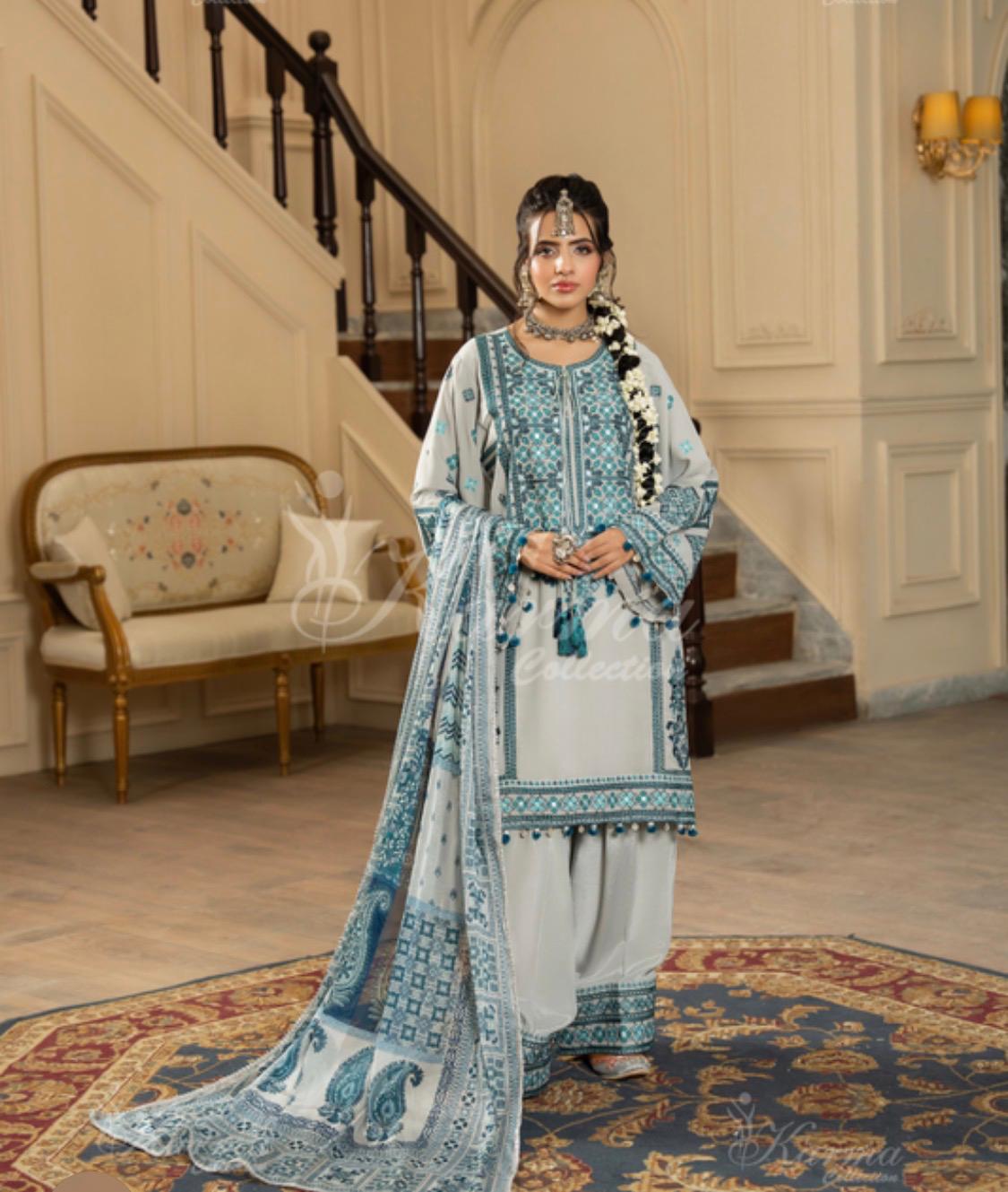Pakistani Chiffon Embroidered Suit – Ready to Wear | Sultana Threads