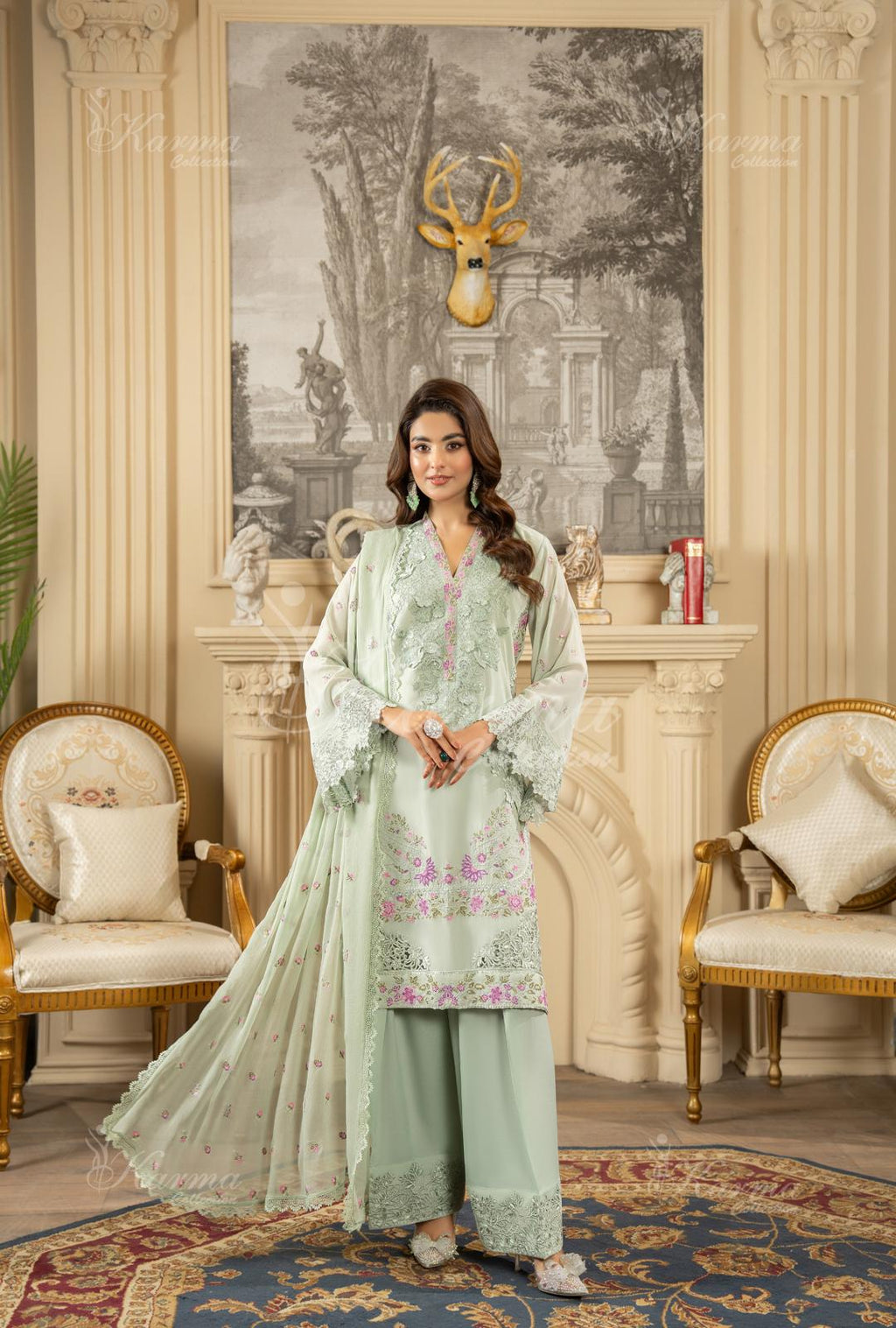 Karma Chiffon Embroidered