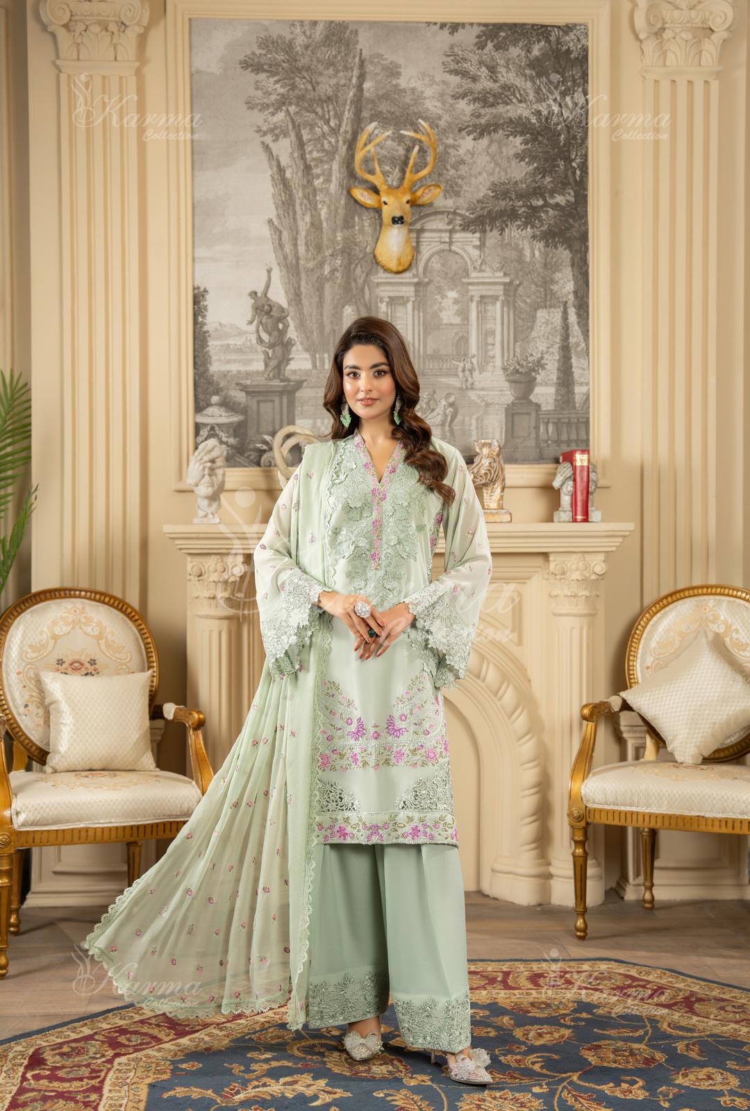 Karma Chiffon Embroidered