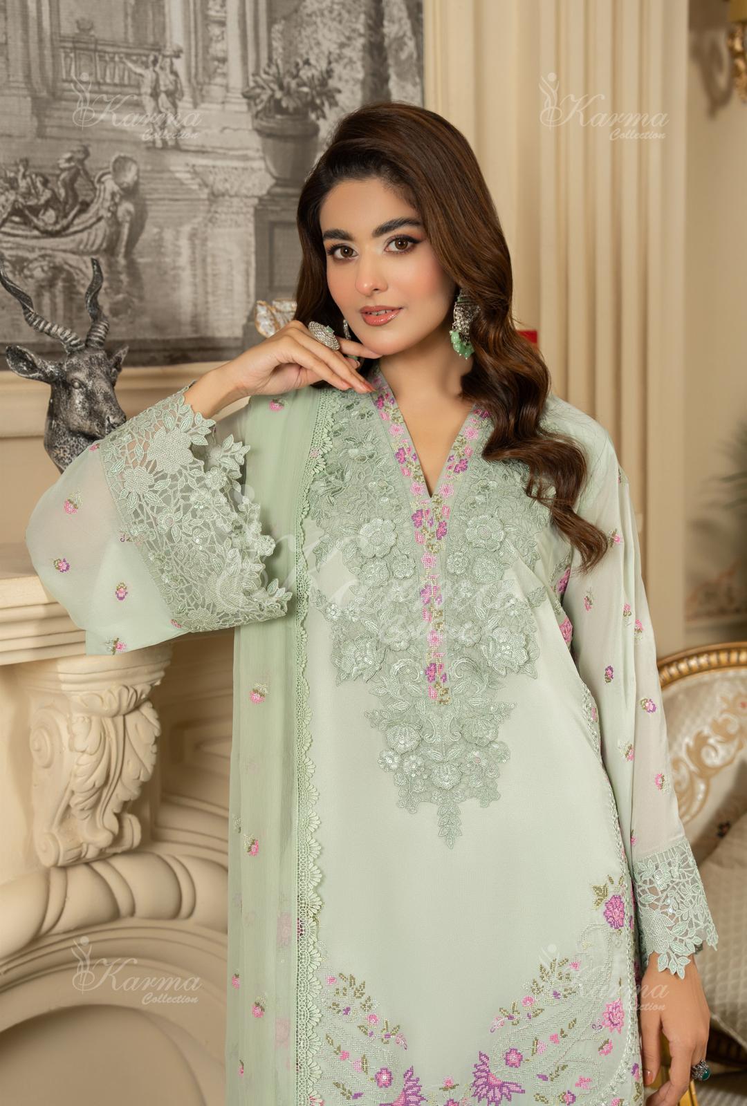 Karma Chiffon Embroidered