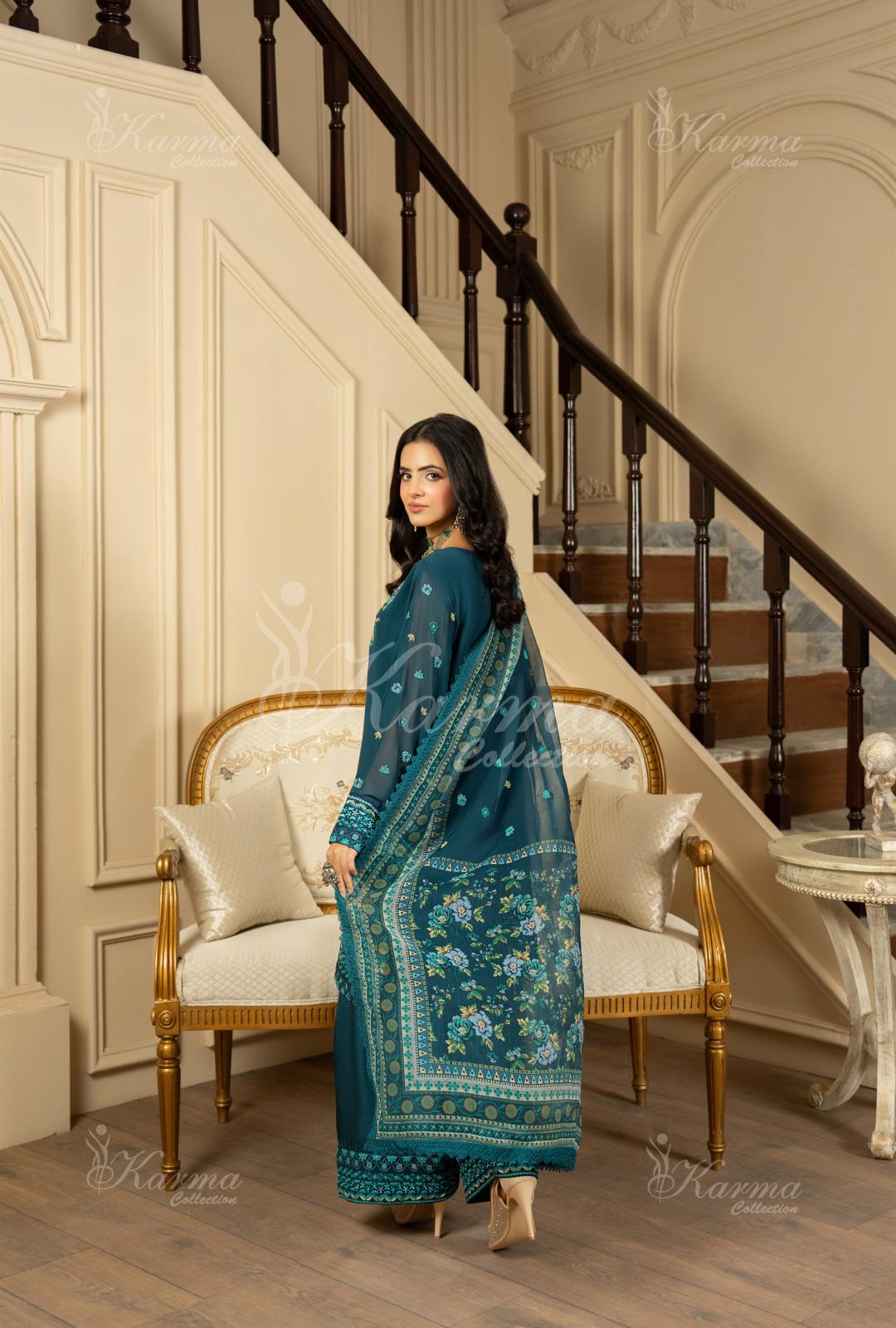 Karma chiffon Embroidered