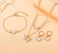 4pcs Set Butterfly Dripped Glaze Necklace, Exquisite Easy All-Match Niche Fashion Sweet Clavicle Chain Necklace Set, Gift for Ceremony And Daily Wear, Showcasing Youthful Temperament