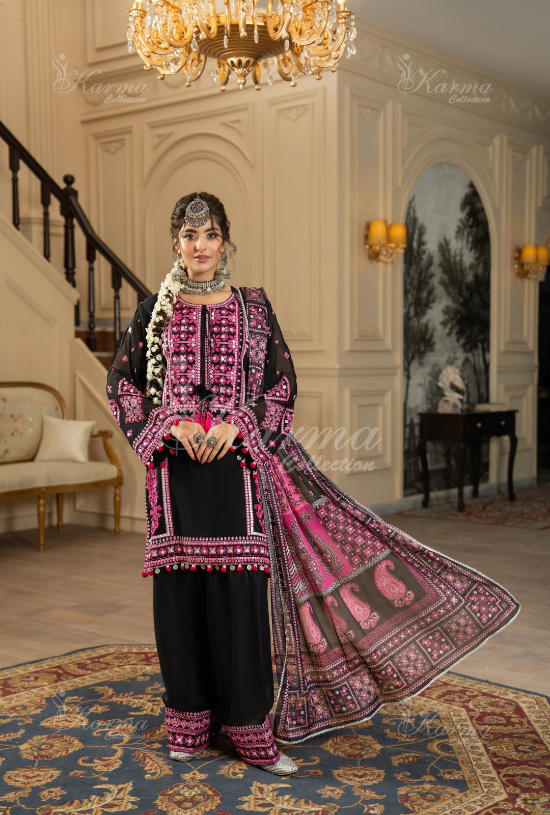 Karma chiffon embroidered