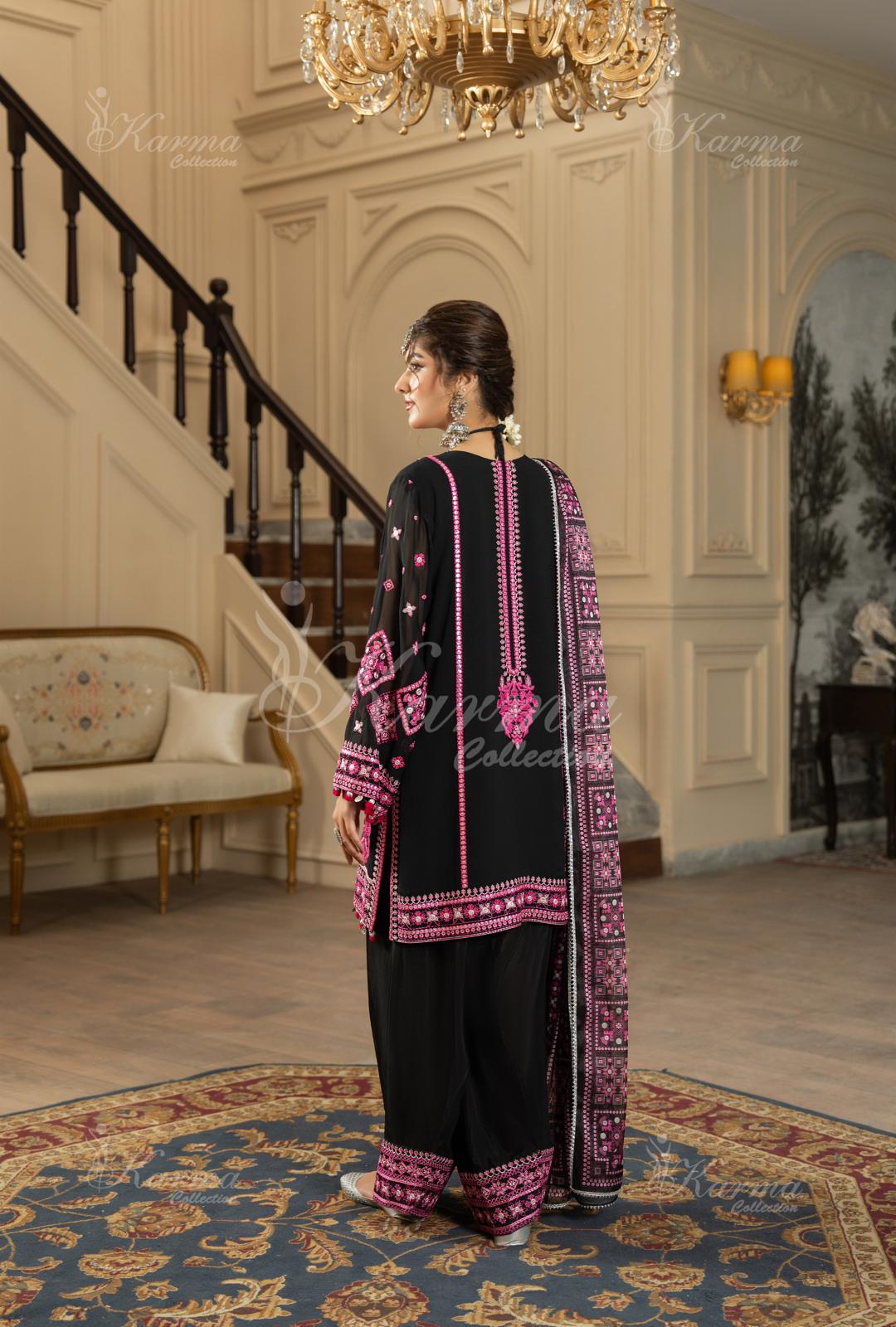 Karma chiffon embroidered