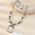 European And American Bohemian Style Retro Fashion White Turquoise Necklace Earrings